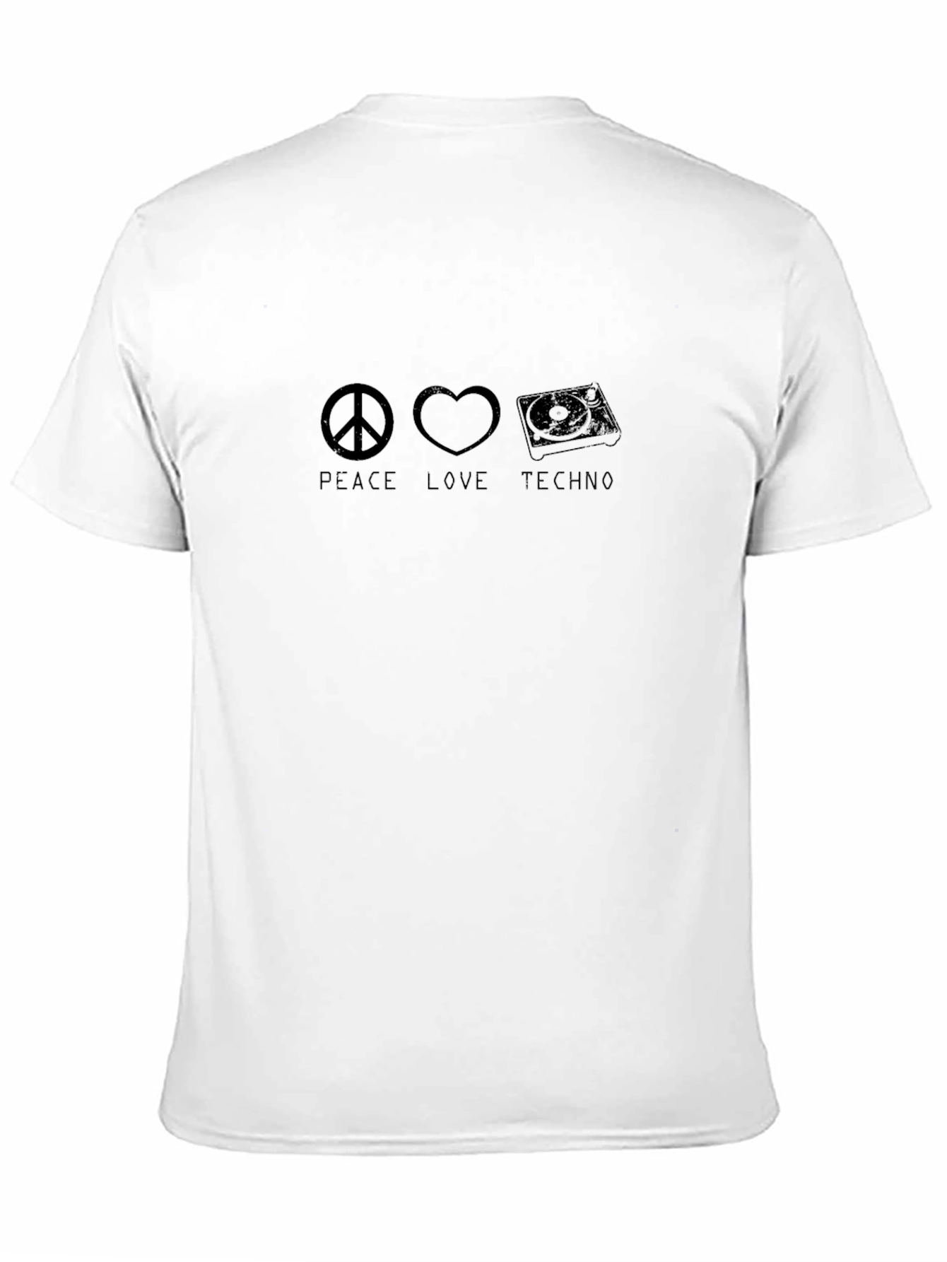 Peace Love Techno Black Graphic Tee