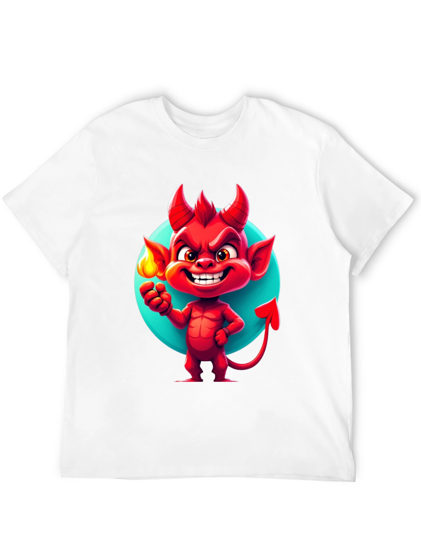 Cartoon Devil Graphic Tee - Soft Cotton Blend