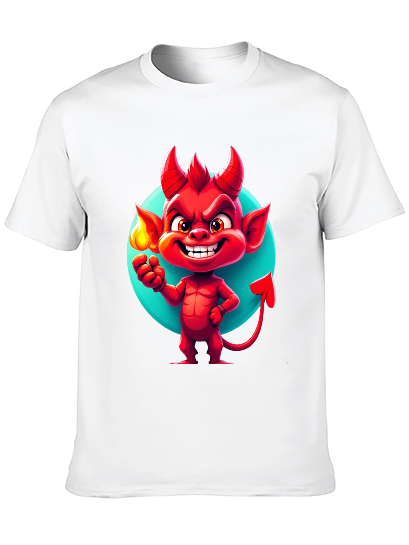 Cartoon Devil Graphic Tee - Soft Cotton Blend
