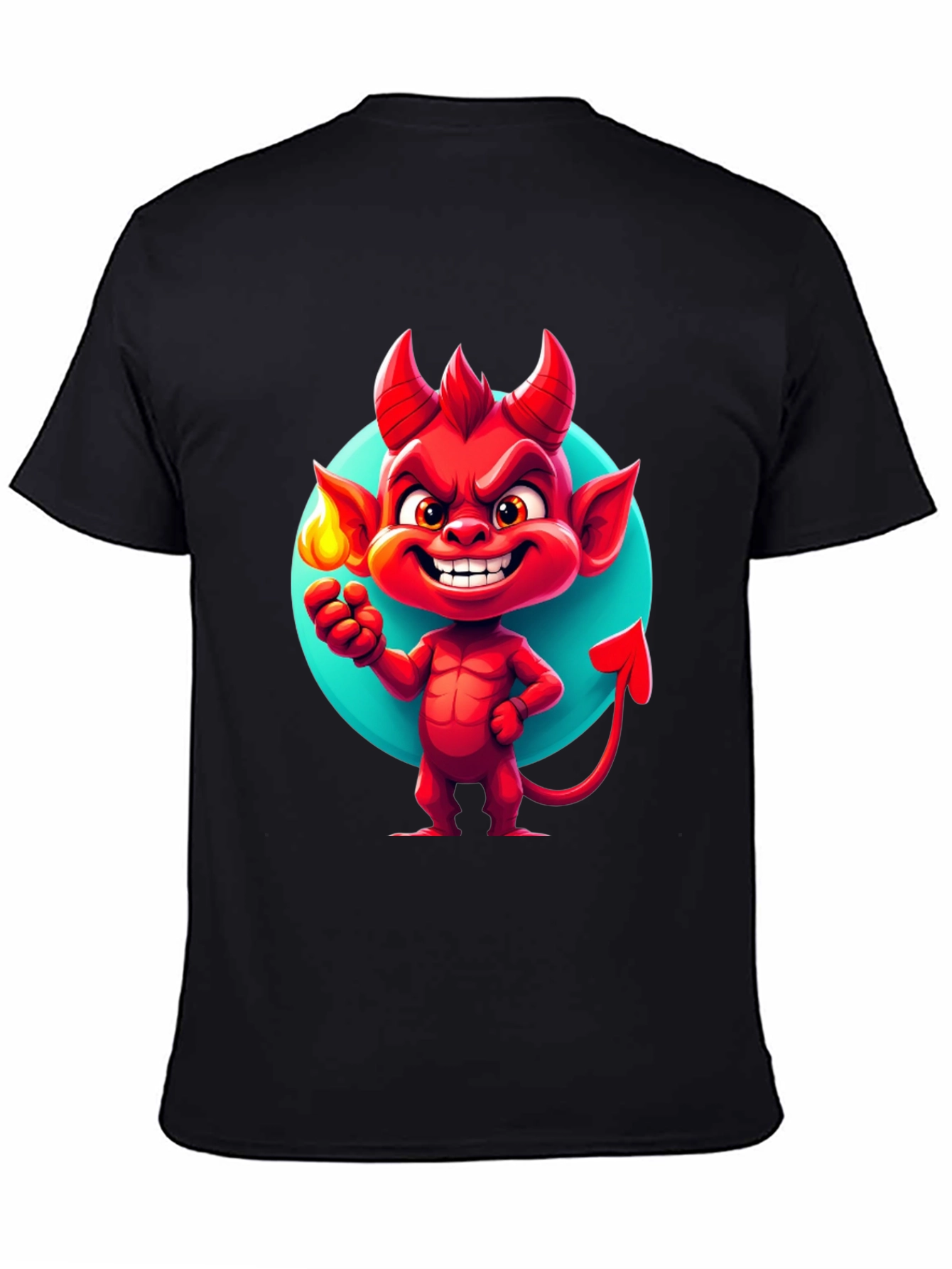 Cartoon Devil Graphic Tee - Soft Cotton Blend