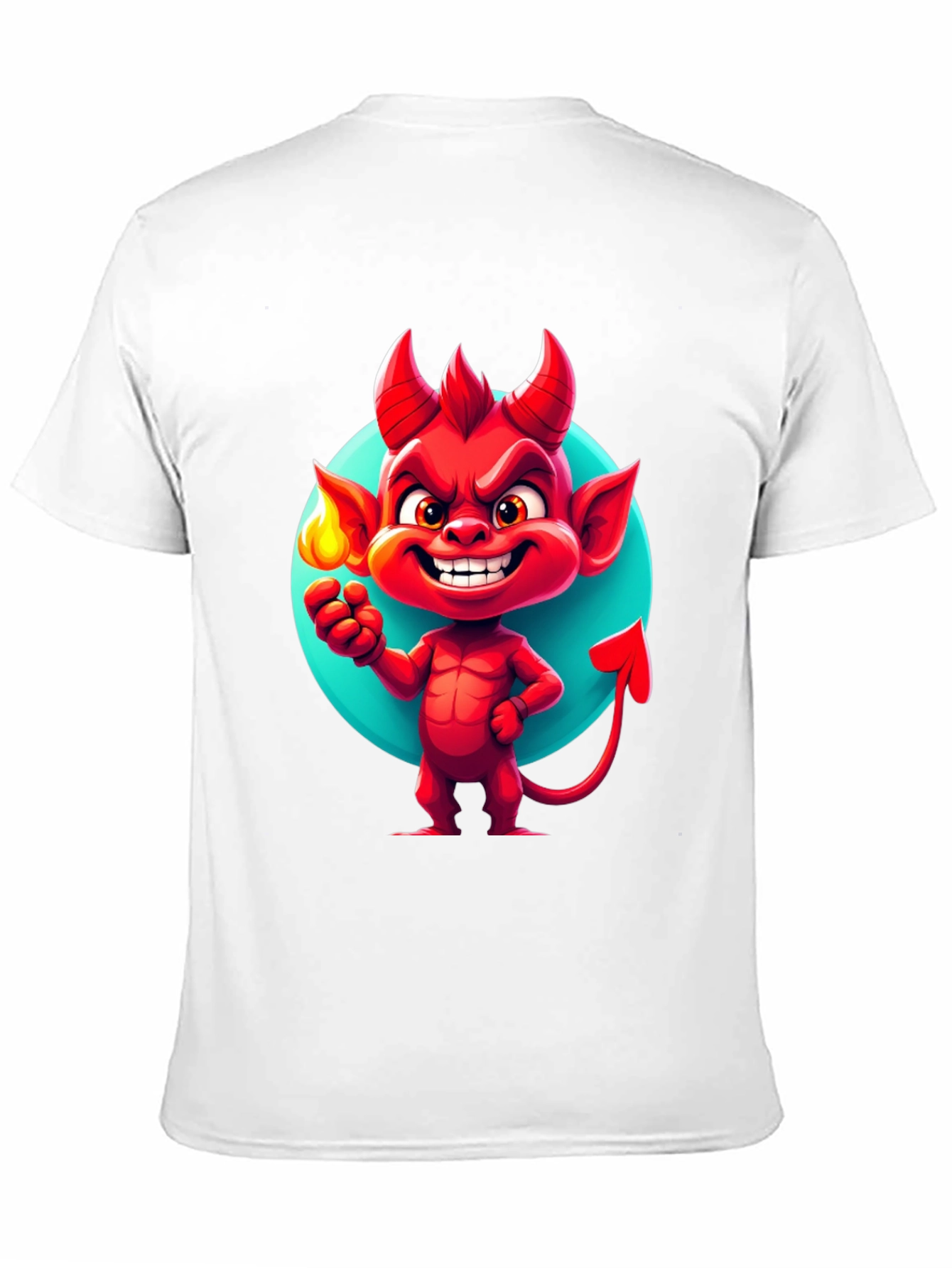 Cartoon Devil Graphic Tee - Soft Cotton Blend
