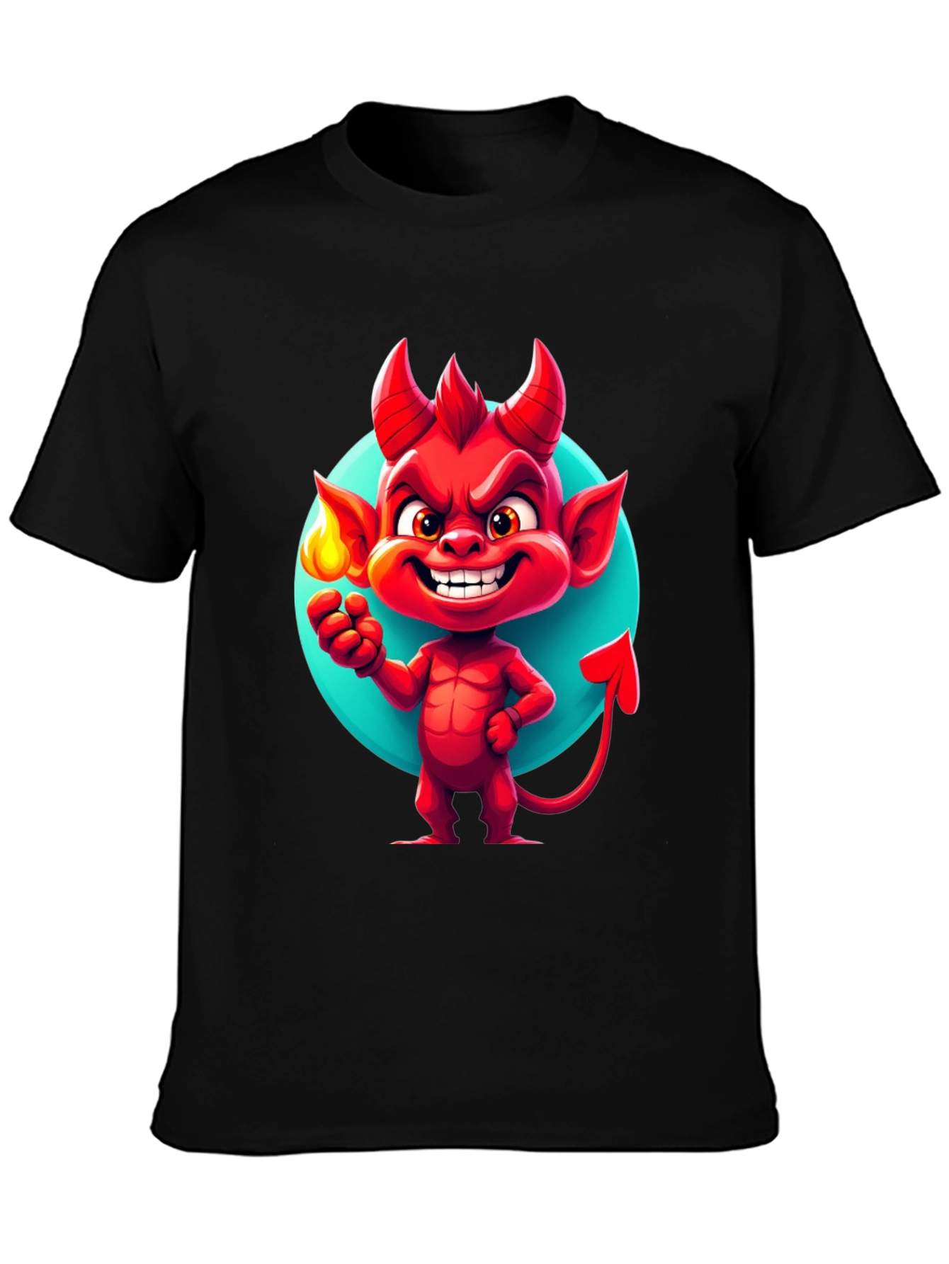 Cartoon Devil Graphic Tee - Soft Cotton Blend