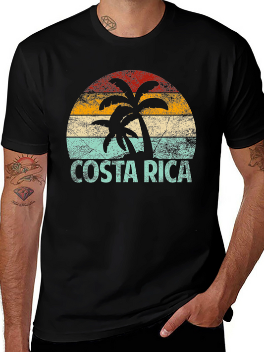 Costa Rica Retro T-Shirt with Palm Tree Design