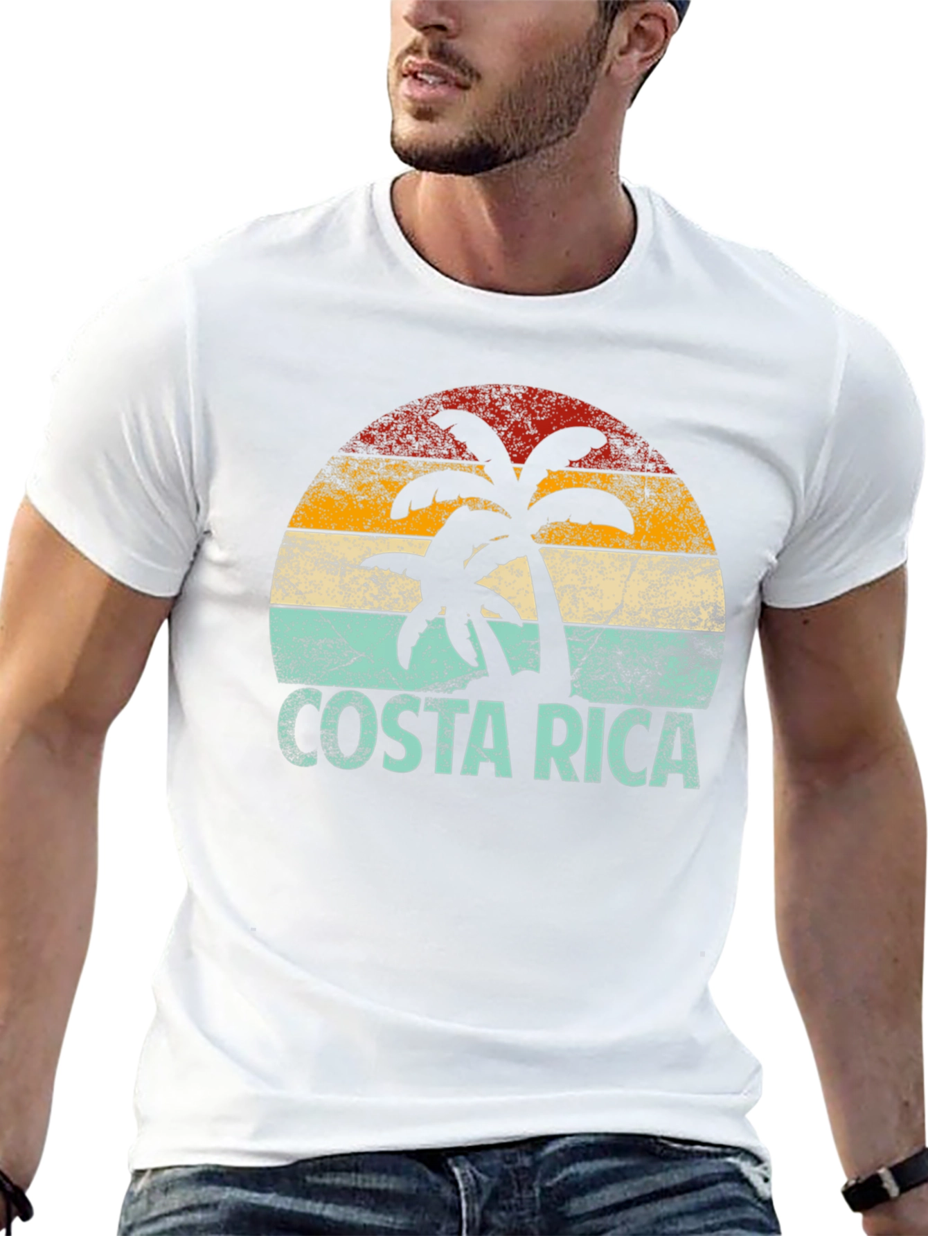 Costa Rica Retro T-Shirt with Palm Tree Design
