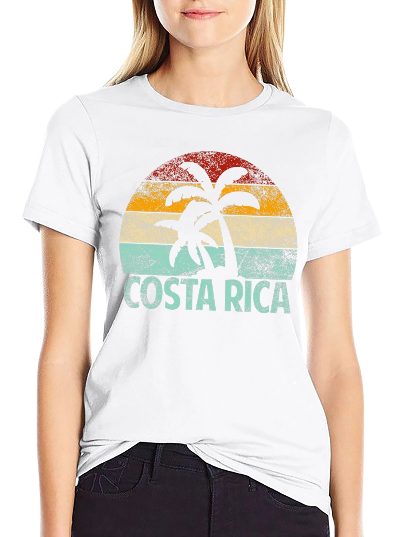 Costa Rica Retro T-Shirt with Palm Tree Design