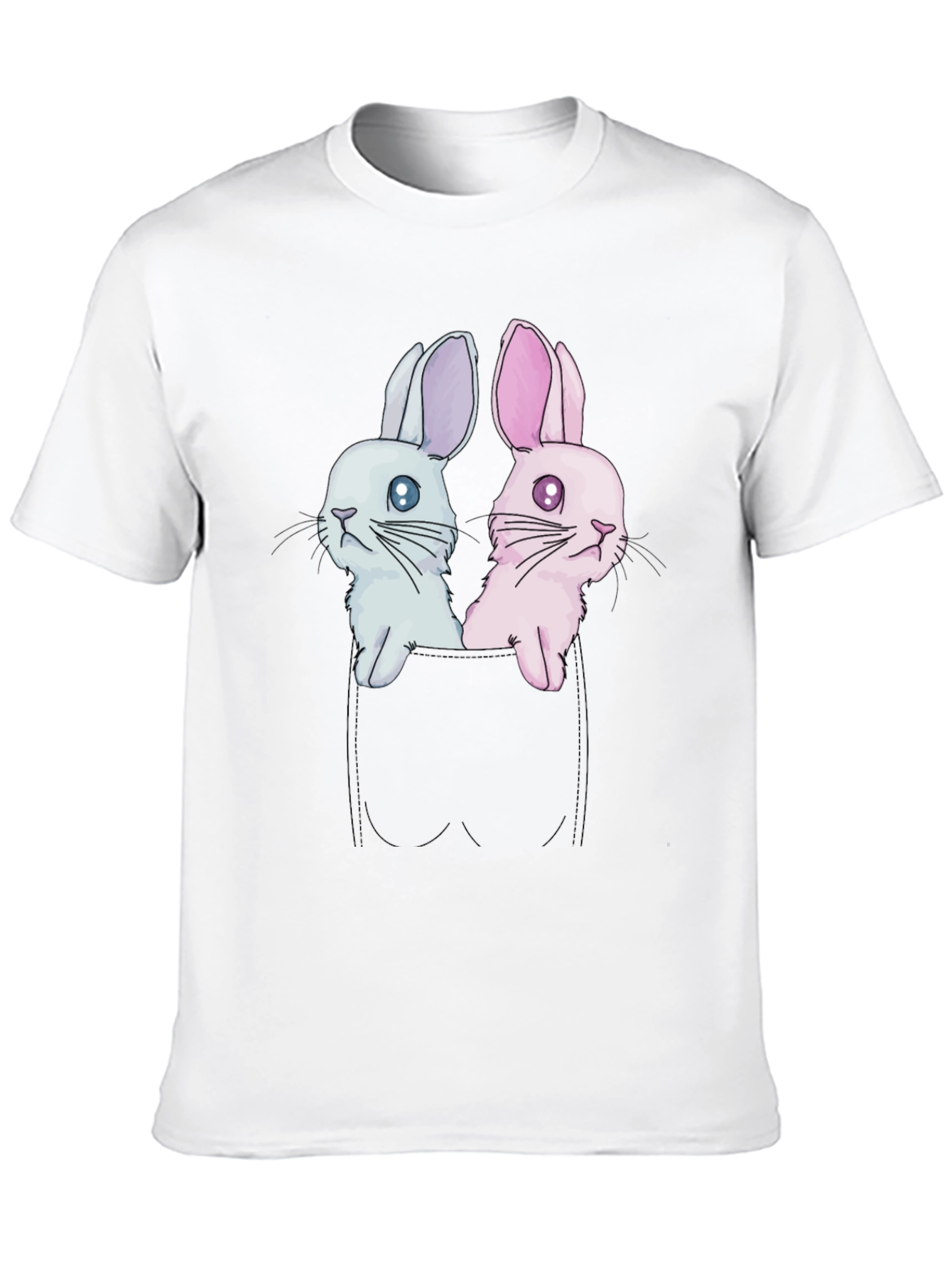 Cute Bunny Pocket Tee - Adorable Graphic T-Shirt