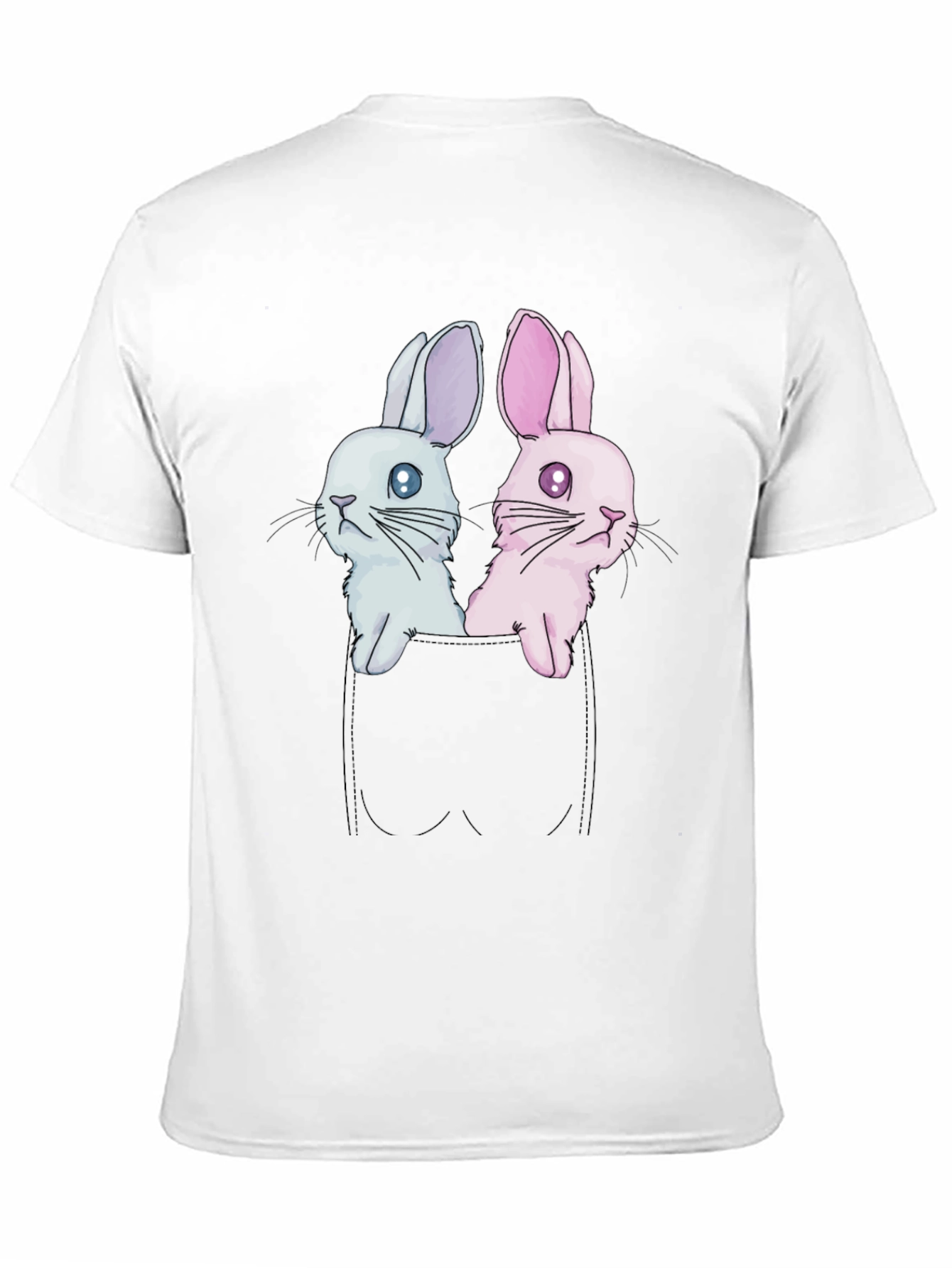 Cute Bunny Pocket Tee - Adorable Graphic T-Shirt