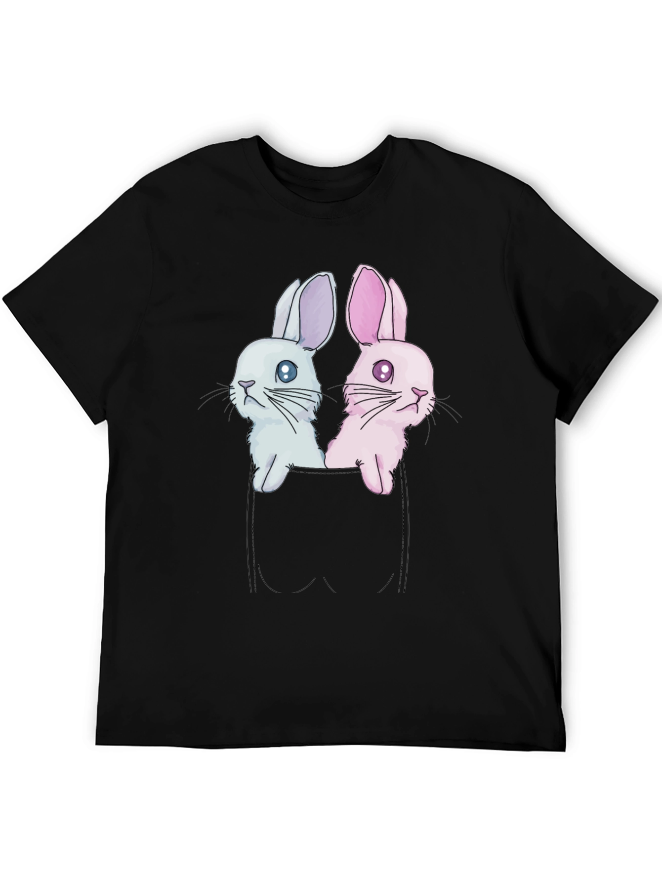 Cute Bunny Pocket Tee - Adorable Graphic T-Shirt