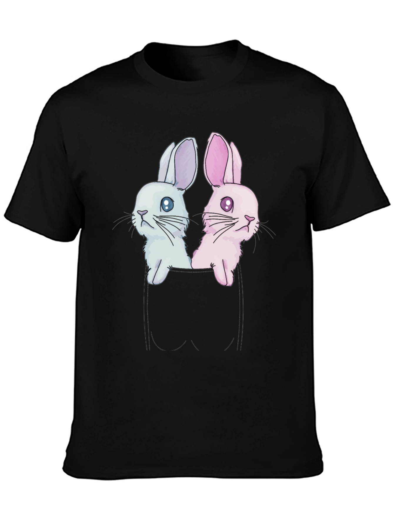 Cute Bunny Pocket Tee - Adorable Graphic T-Shirt
