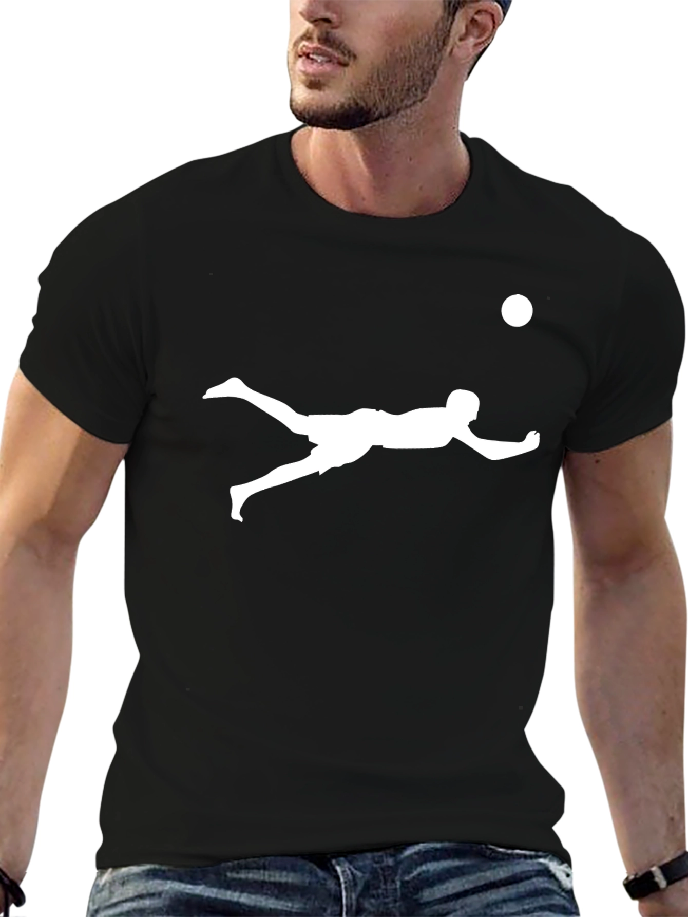 Volleyball Dive Black Graphic Tee