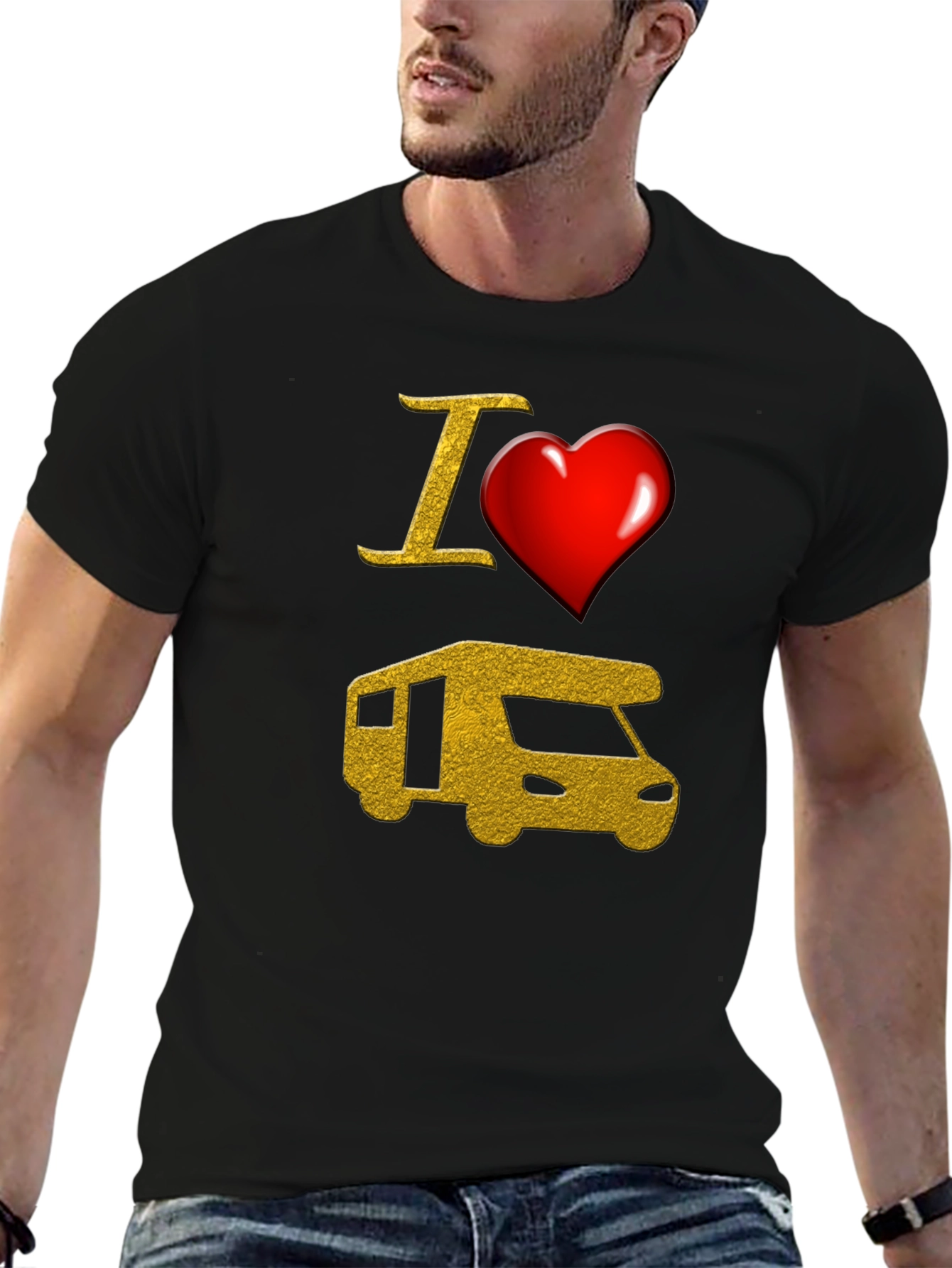 I Heart RV Graphic T-Shirt - Camping Adventure Tee