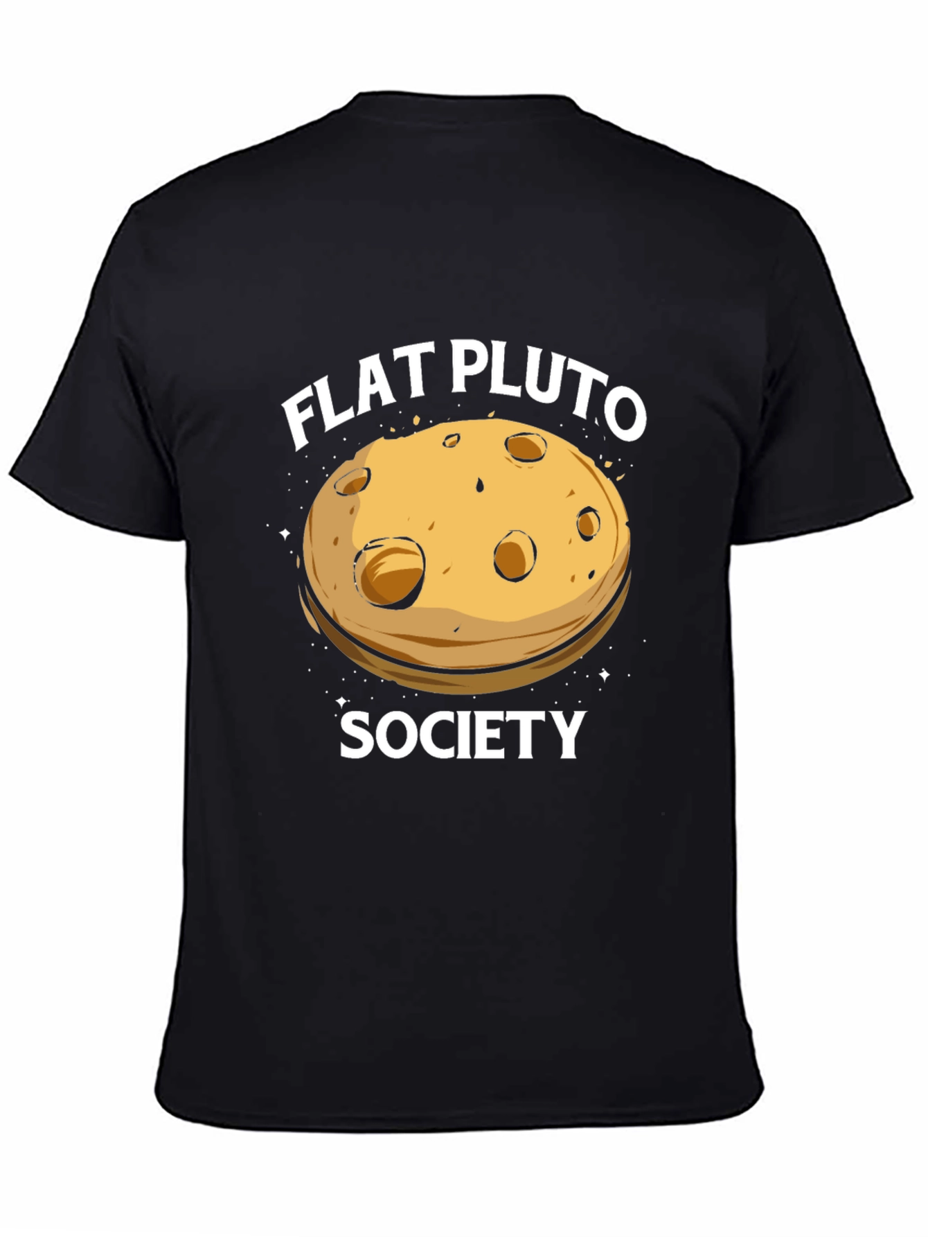 Flat Pluto Society Black T-Shirt