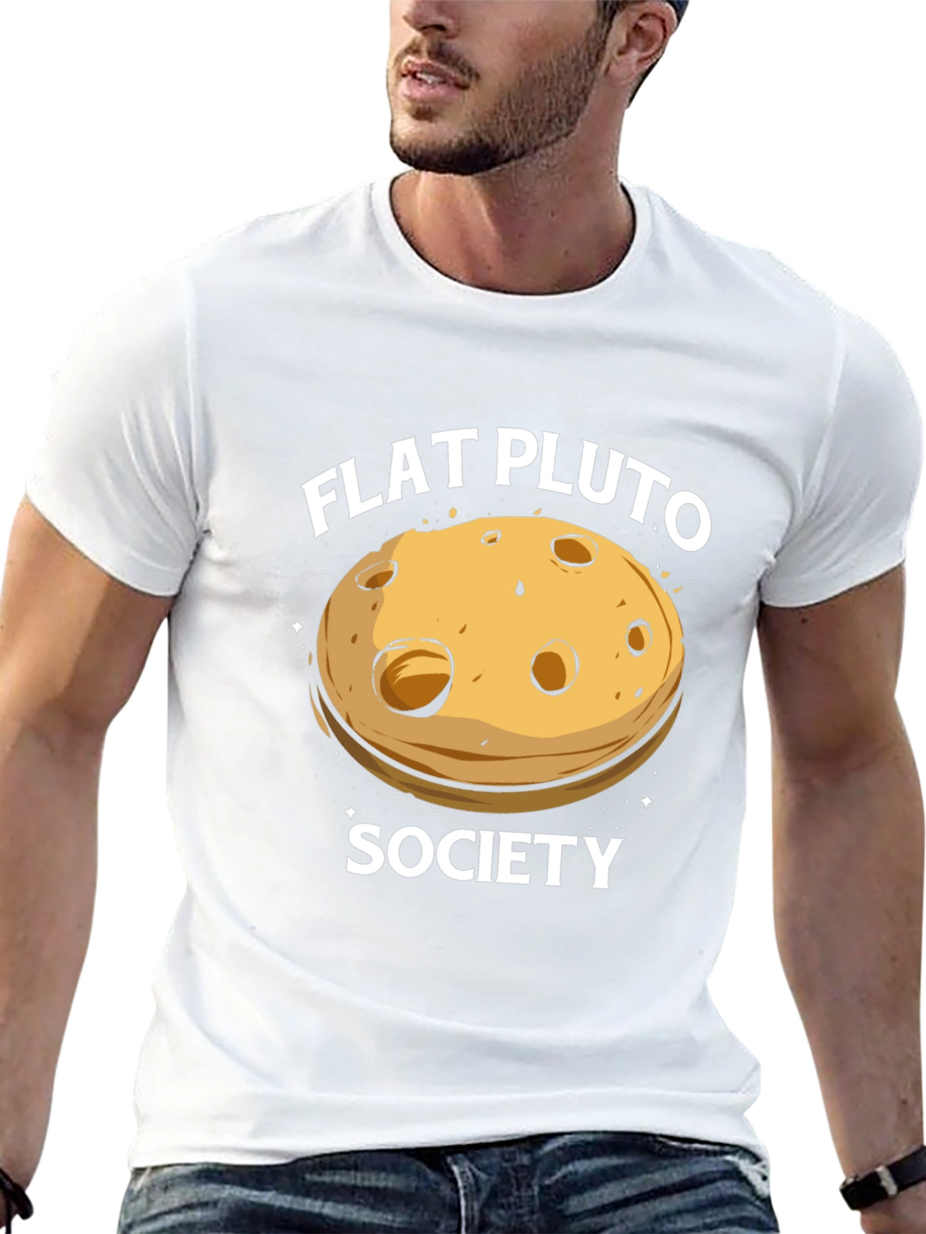 Flat Pluto Society Black T-Shirt
