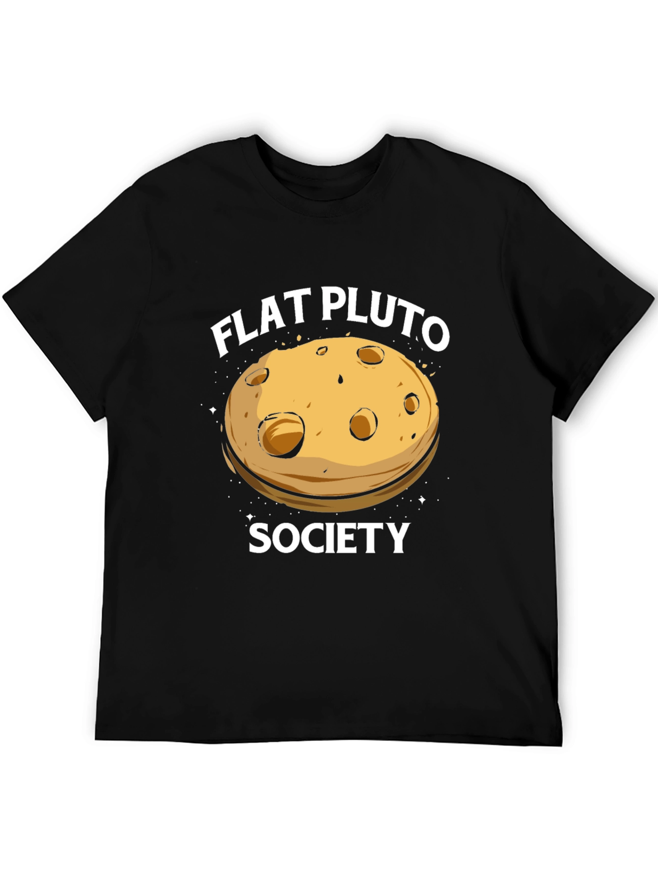 Flat Pluto Society Black T-Shirt