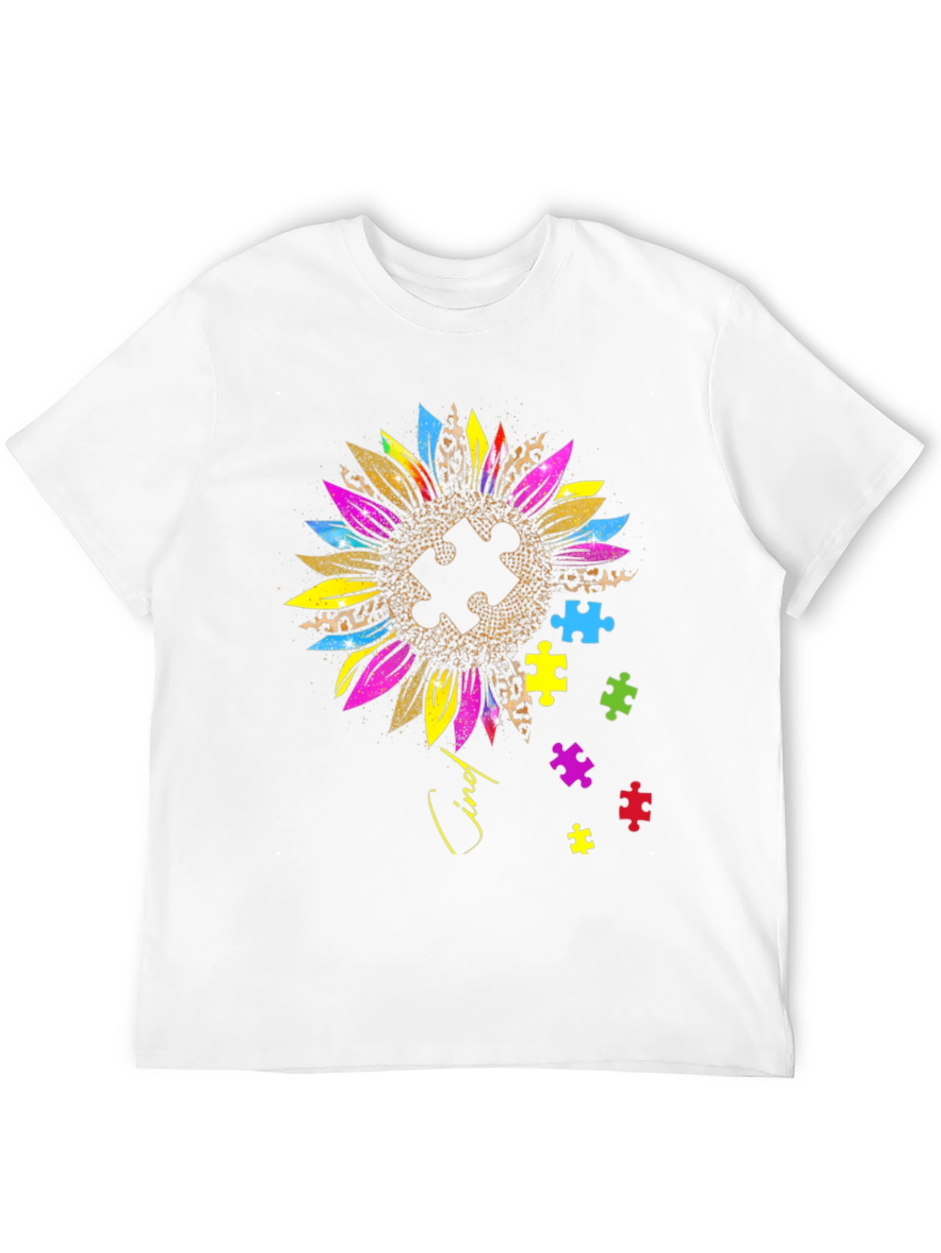 Autism Awareness Sunflower Puzzle Piece T-Shirt