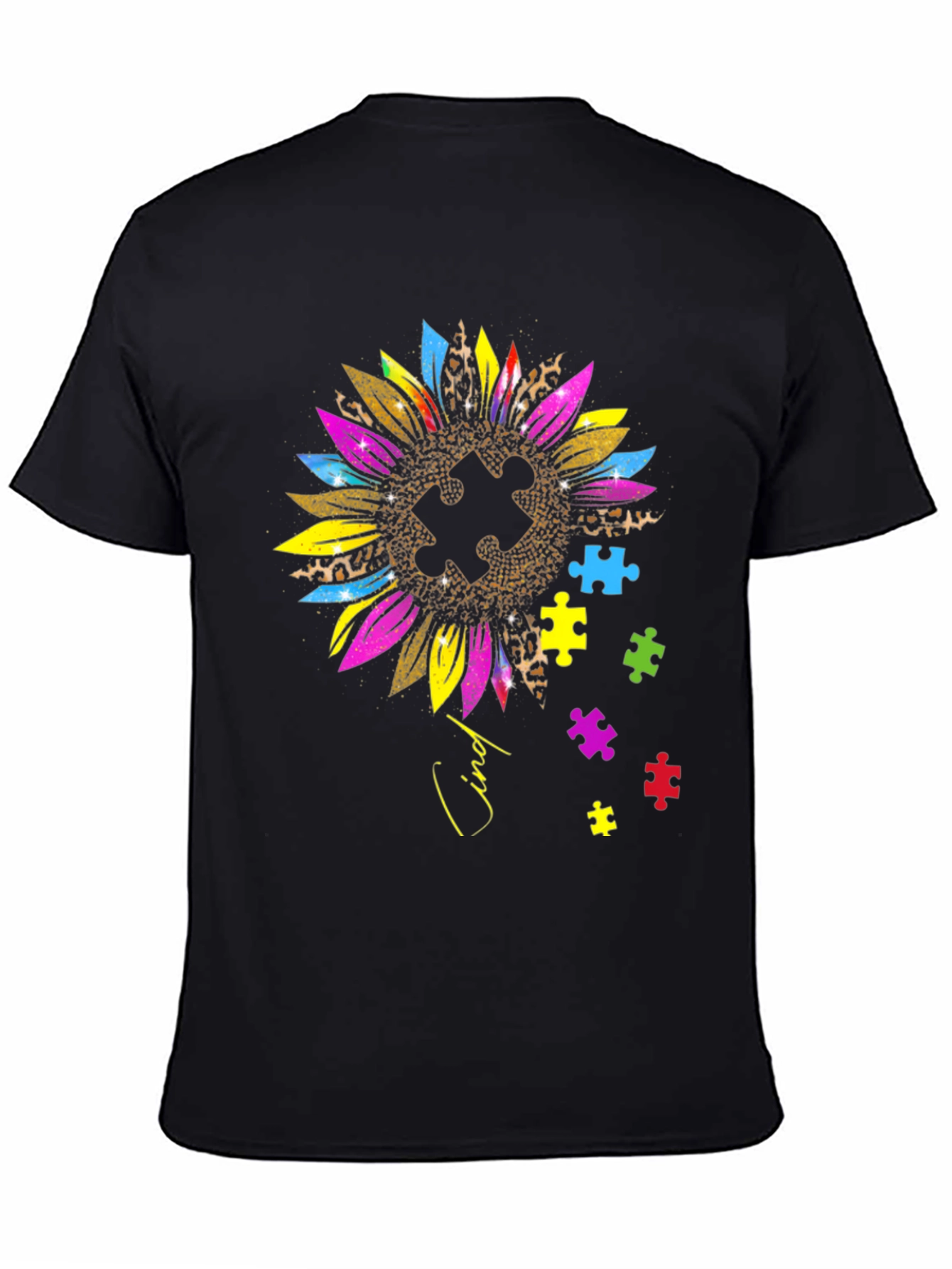 Autism Awareness Sunflower Puzzle Piece T-Shirt