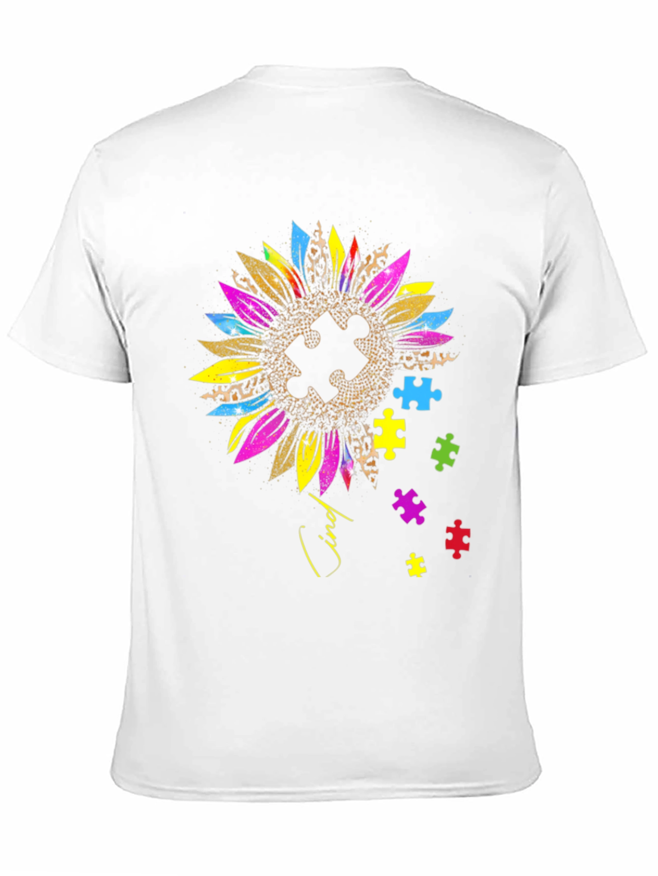 Autism Awareness Sunflower Puzzle Piece T-Shirt