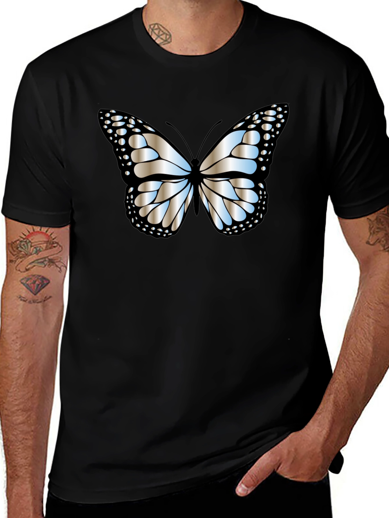 Butterfly Graphic Tee - Modern Black T-Shirt