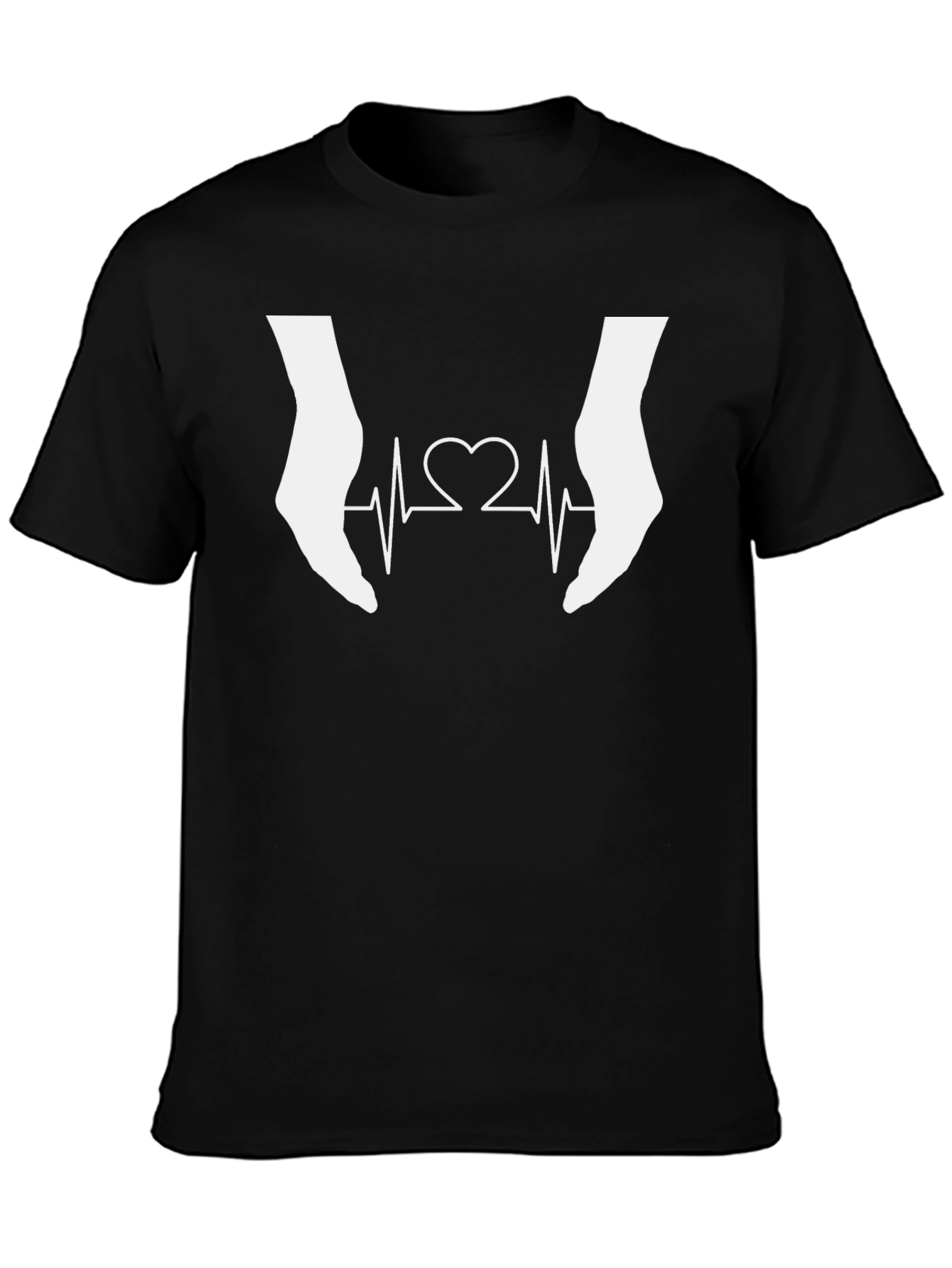 Heartbeat Hands Black Graphic Tee