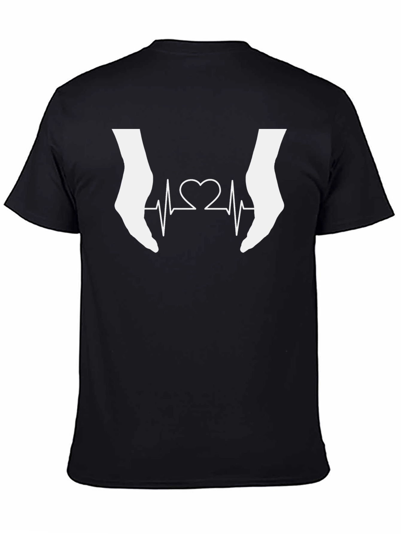 Heartbeat Hands Black Graphic Tee