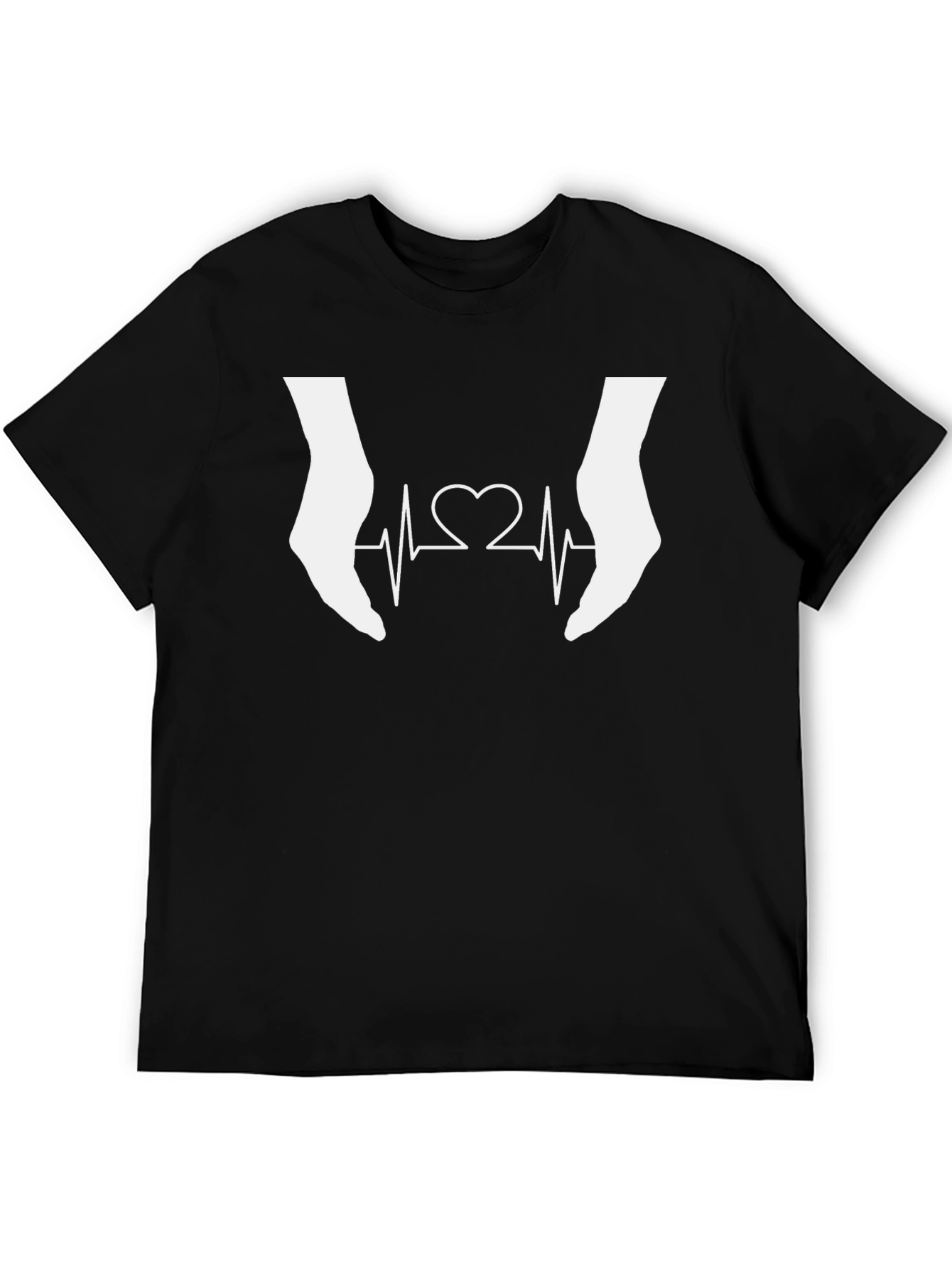 Heartbeat Hands Black Graphic Tee