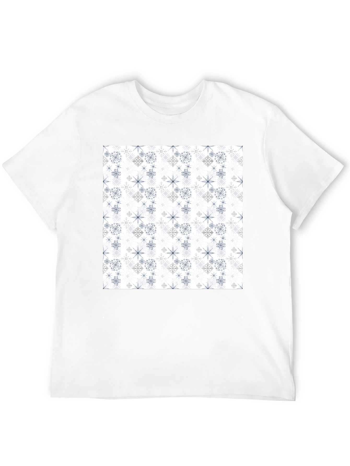 Snowflake Pattern Black T-Shirt