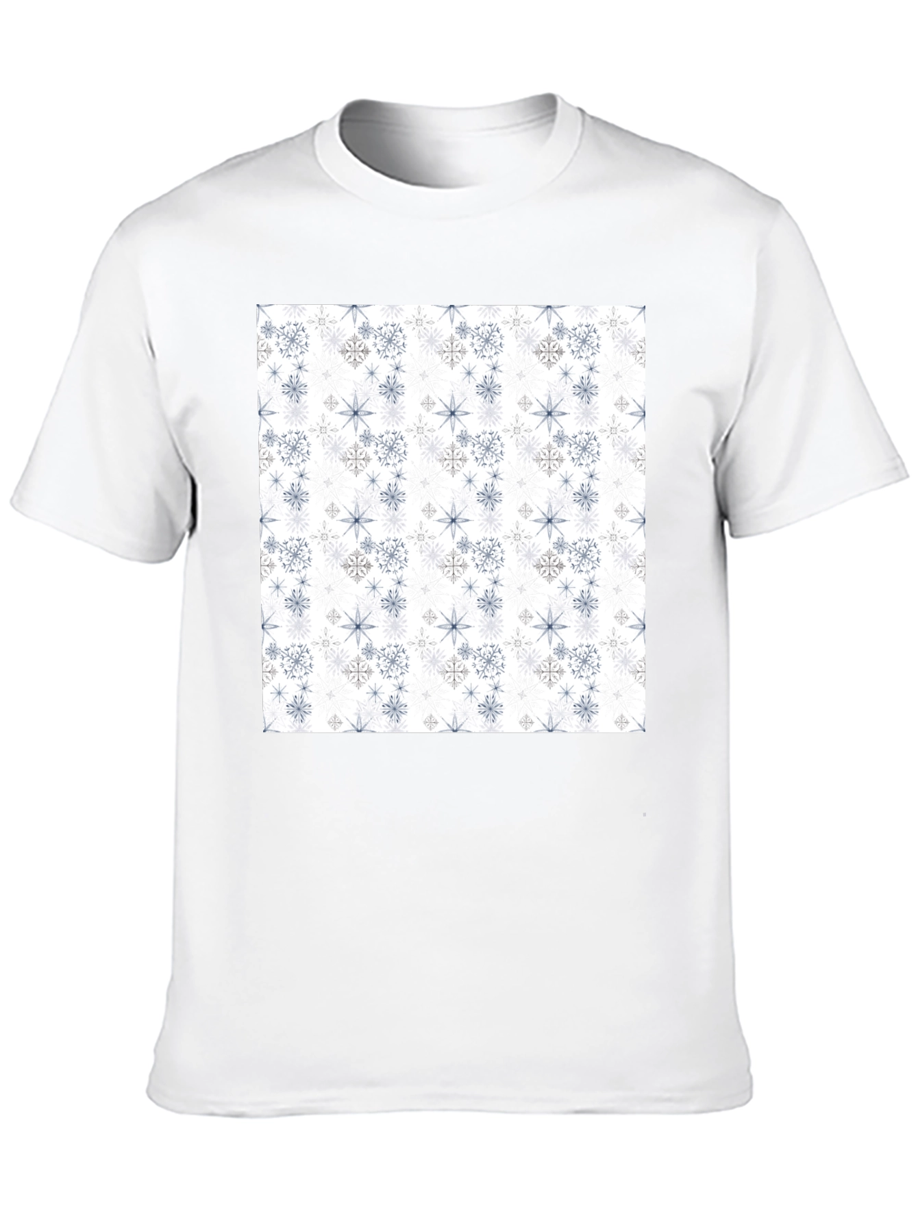 Snowflake Pattern Black T-Shirt