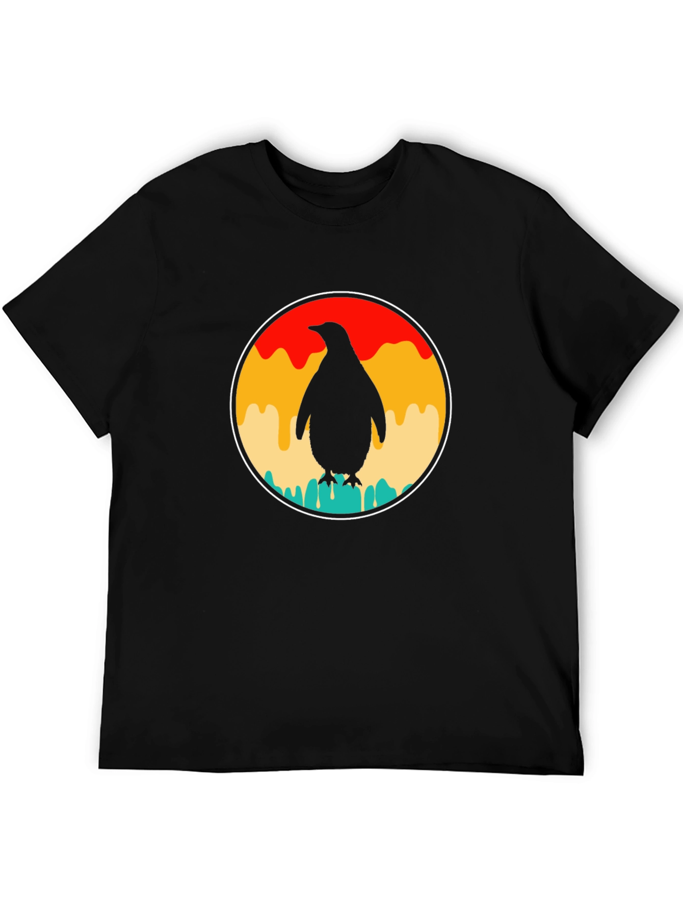 Retro Penguin T-Shirt - Black Graphic Tee