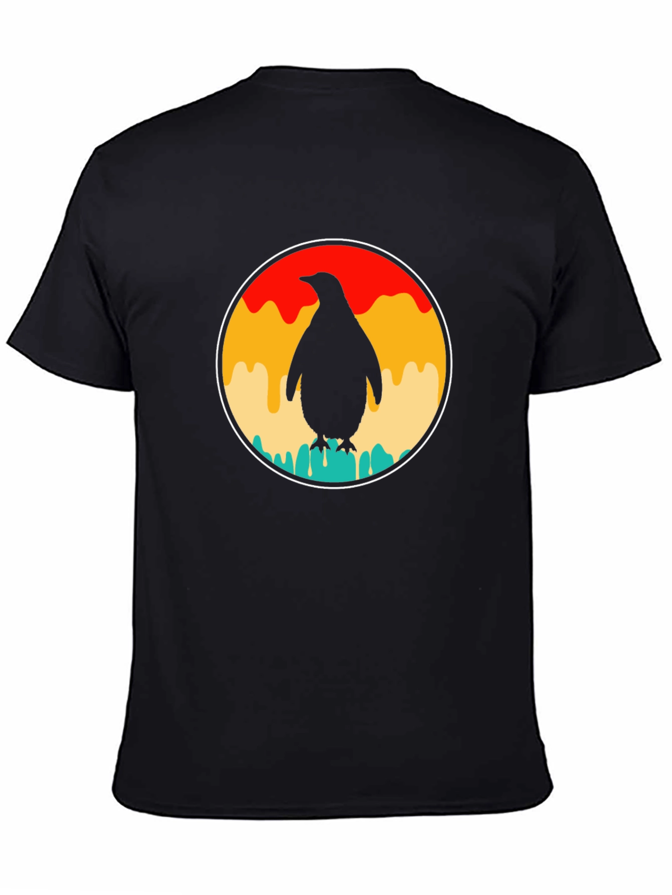 Retro Penguin T-Shirt - Black Graphic Tee