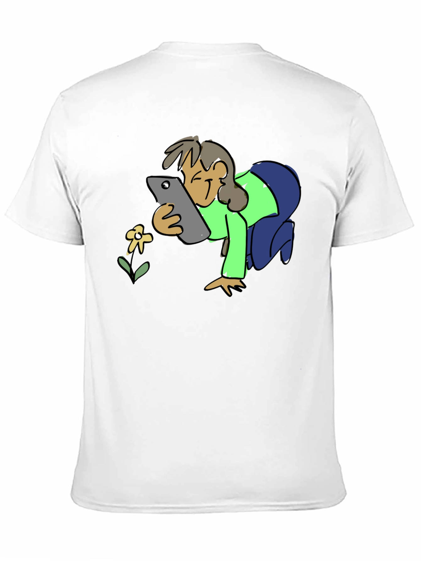 Smartphone Flower Photo Black T-Shirt