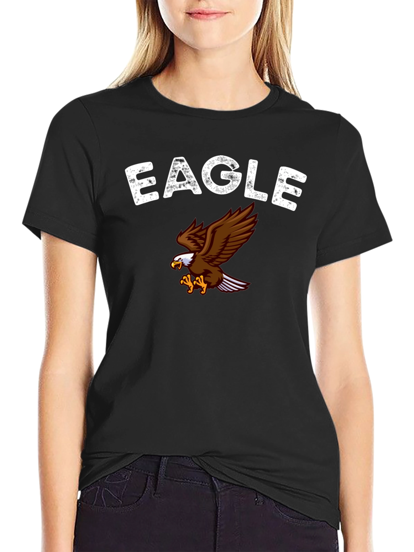 Black Eagle Graphic Print T-Shirt
