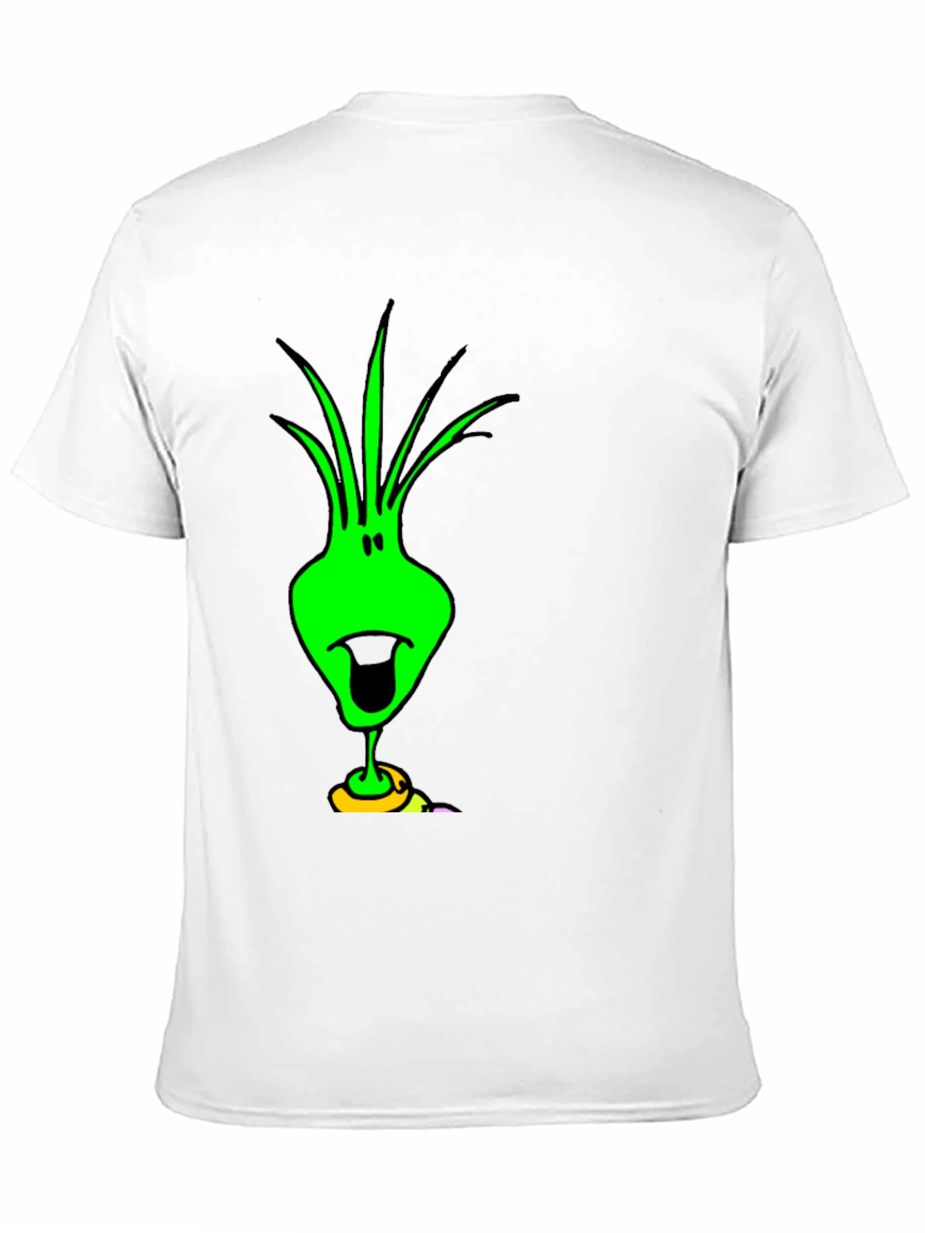 Funky Green Alien Graphic Tee - Black Cotton T-Shirt