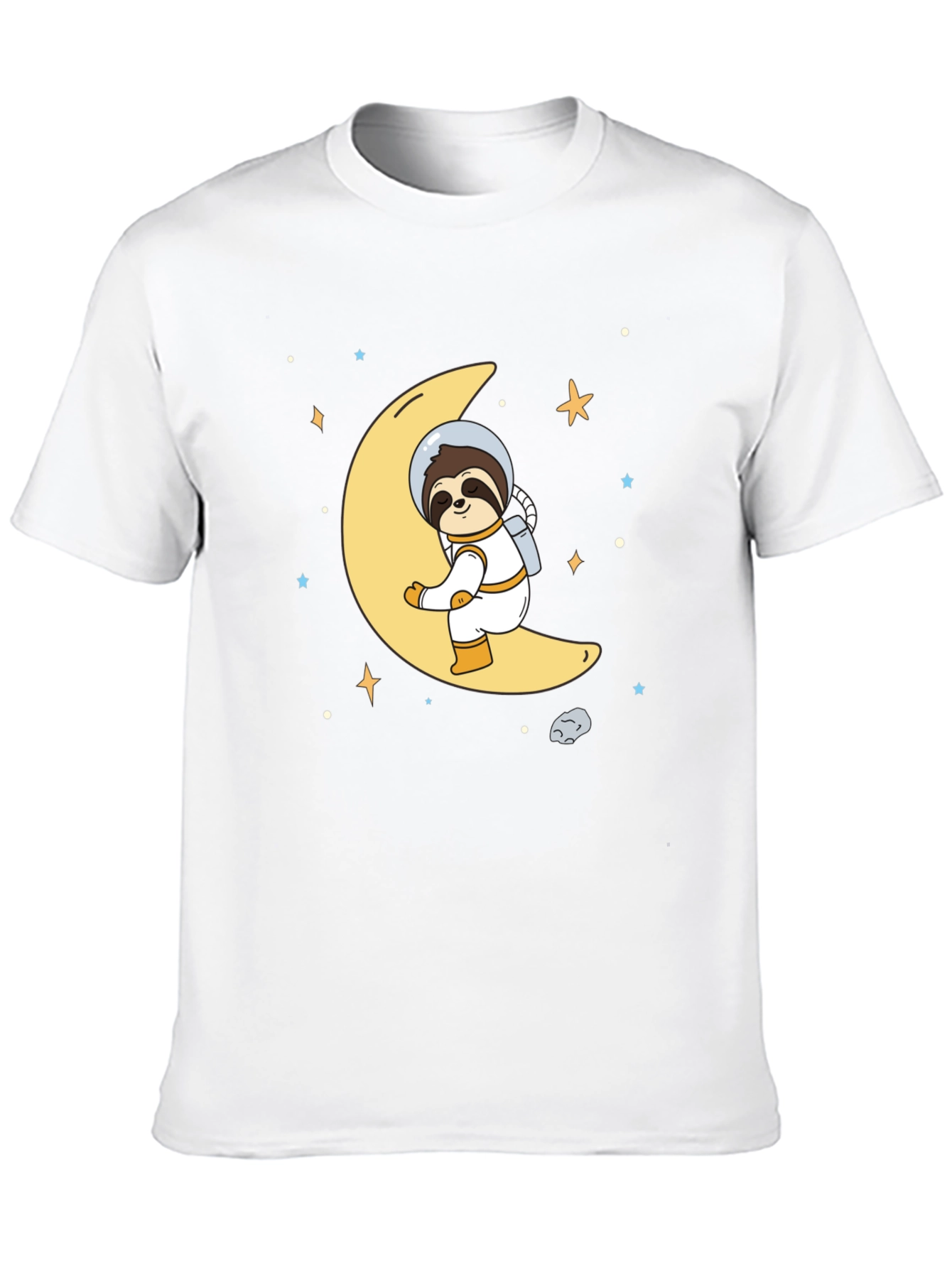 Astronaut Sloth on Moon Graphic T-Shirt