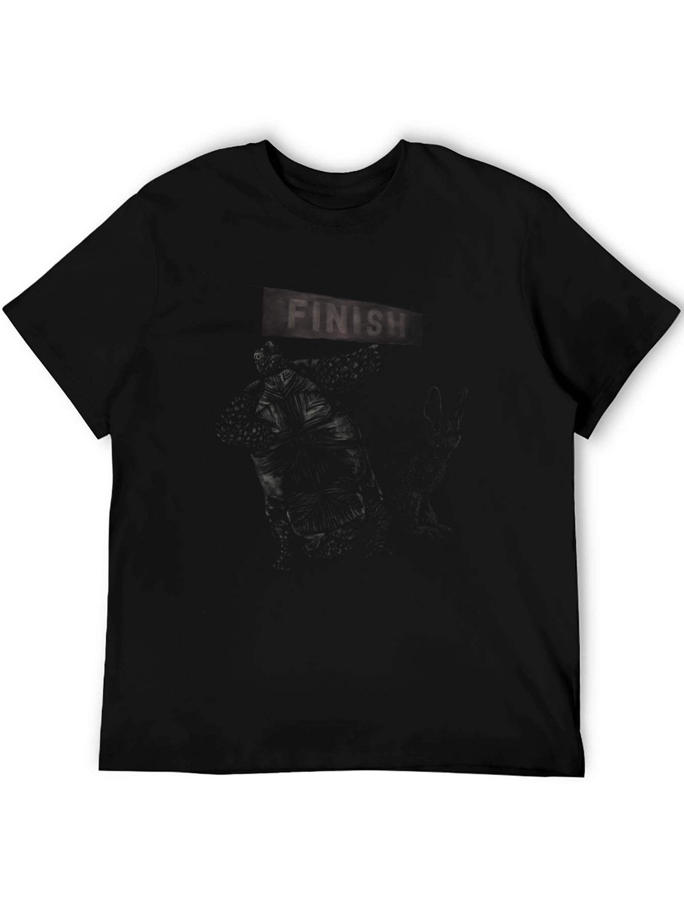 Mens Graphic Black T-Shirt - Dark Finish Design