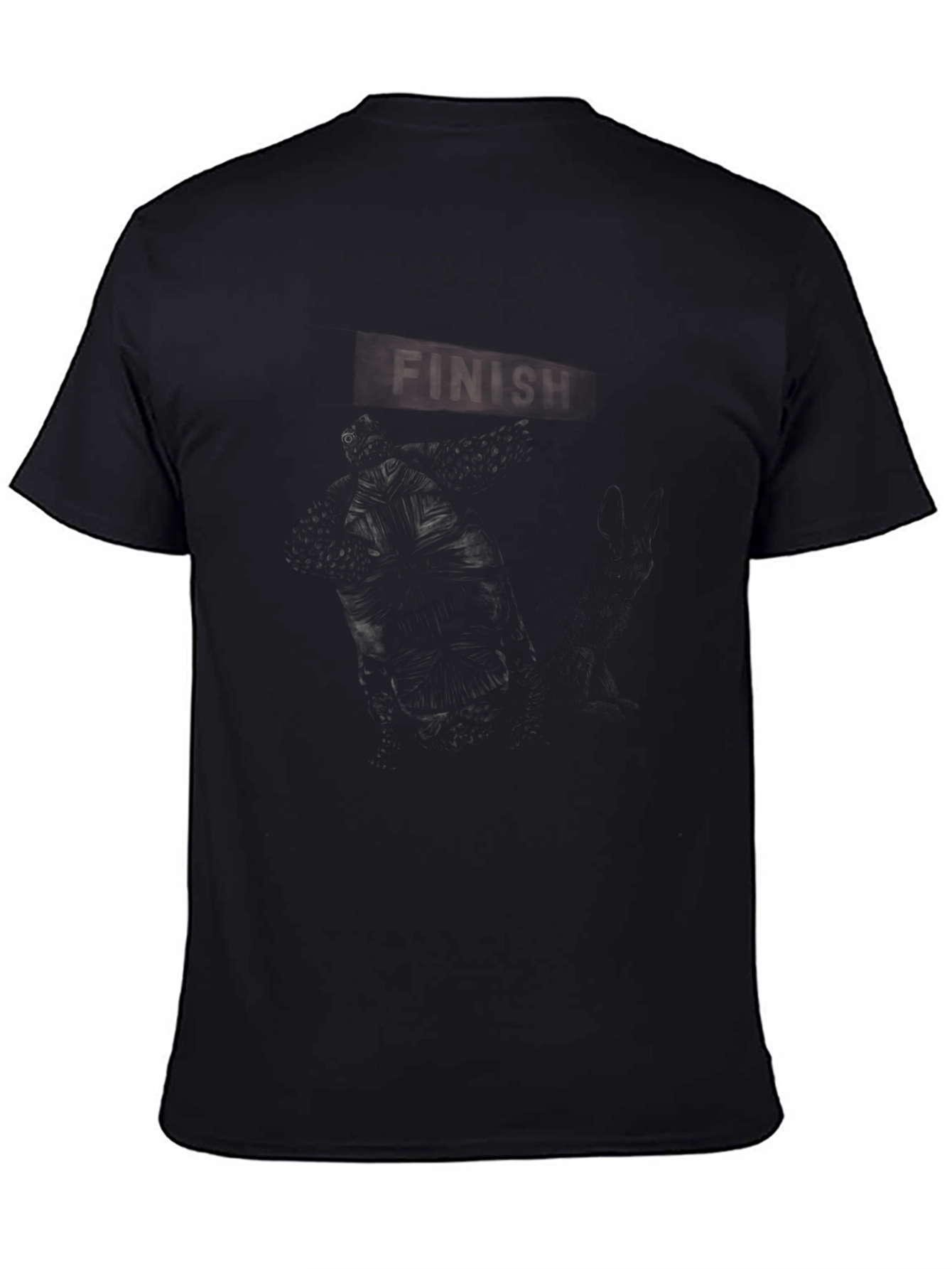 Mens Graphic Black T-Shirt - Dark Finish Design