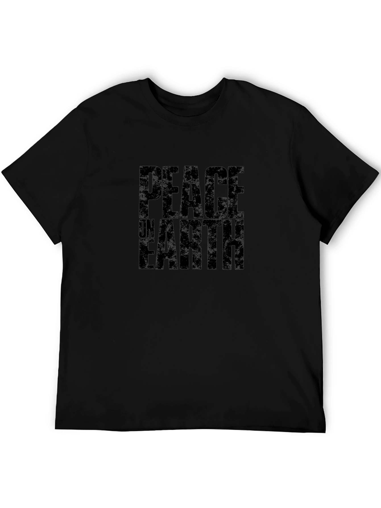 Peace on Earth Graphic Black T-Shirt