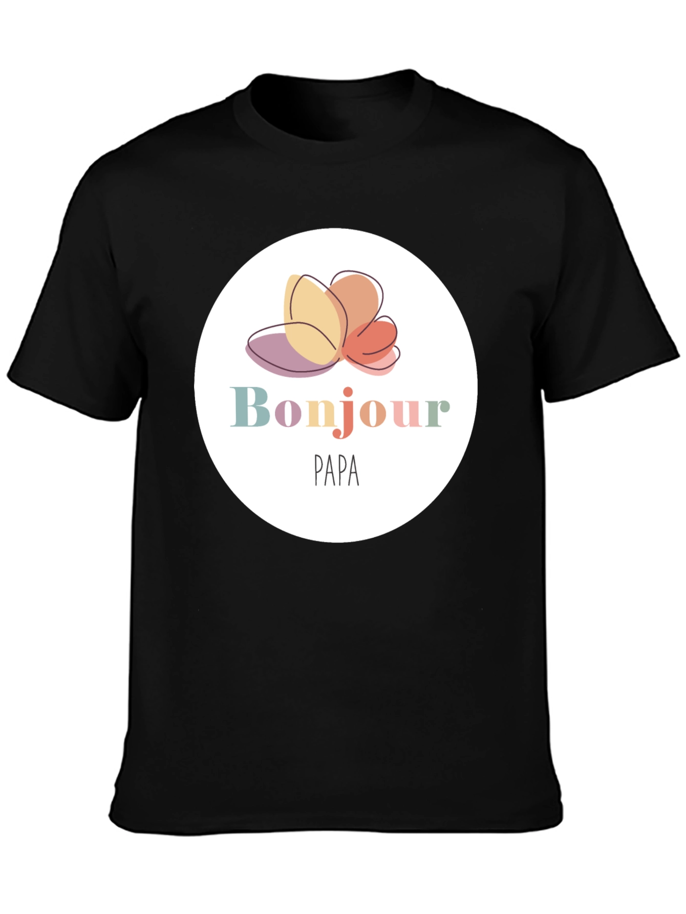 Bonjour Papa T-Shirt - Black Cotton Tee