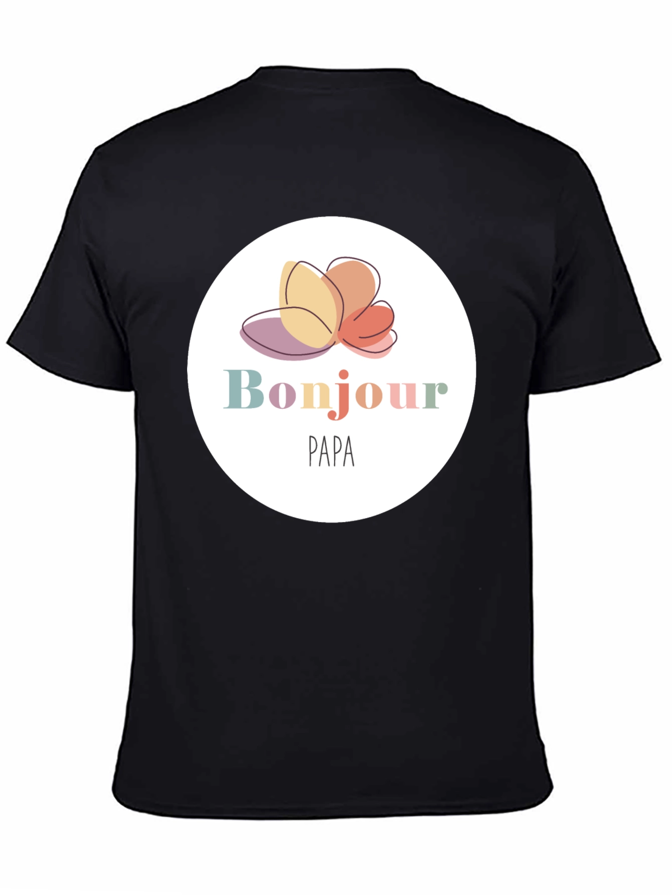 Bonjour Papa T-Shirt - Black Cotton Tee