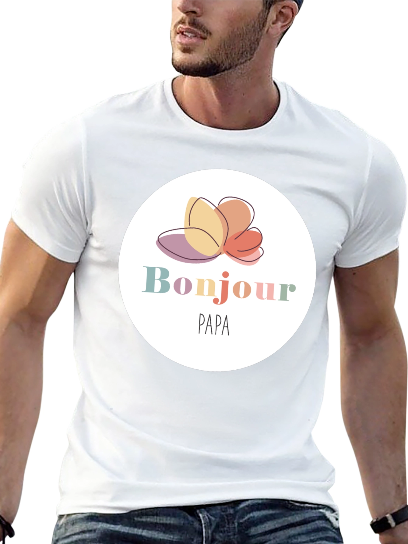 Bonjour Papa T-Shirt - Black Cotton Tee