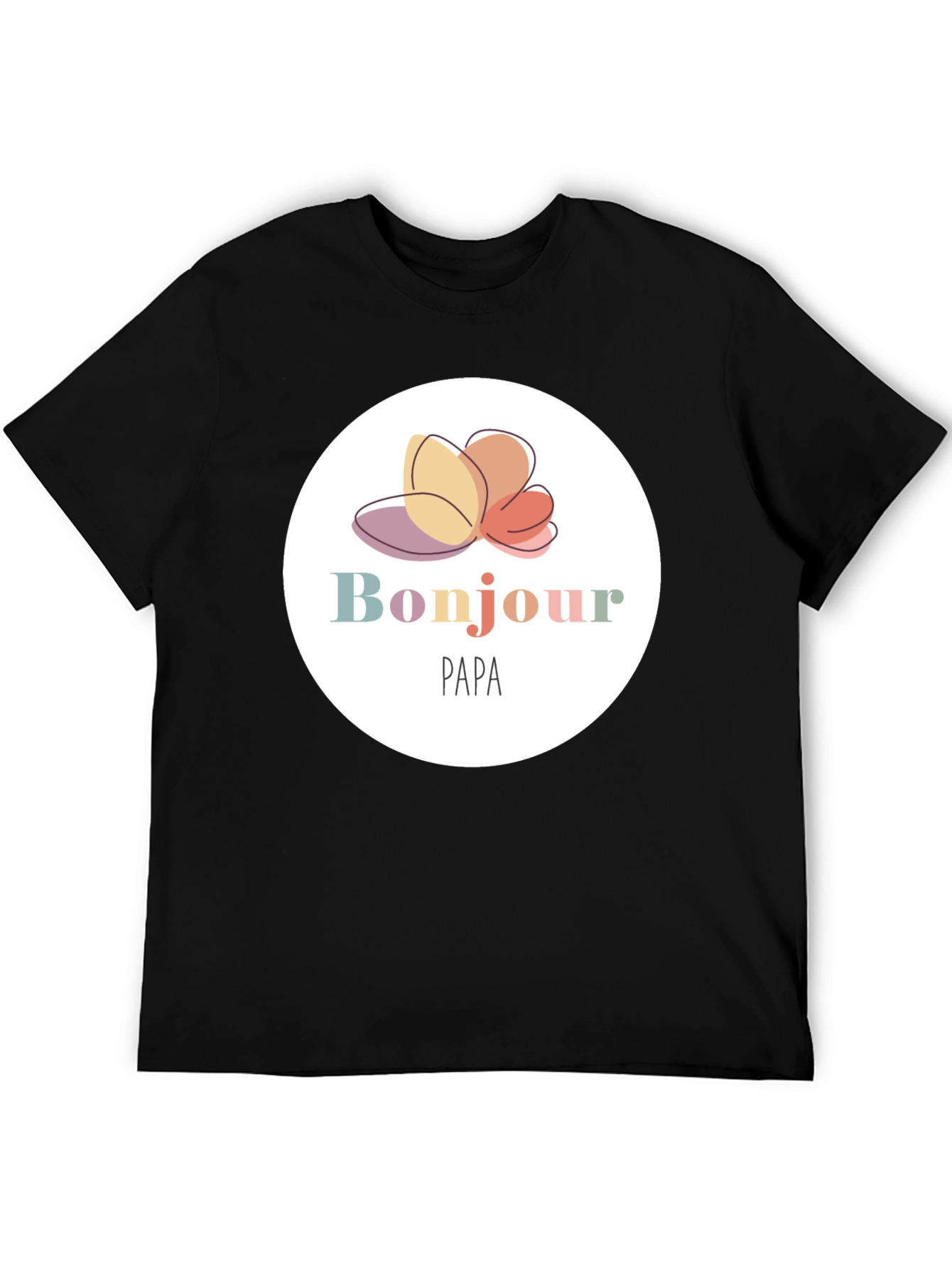 Bonjour Papa T-Shirt - Black Cotton Tee