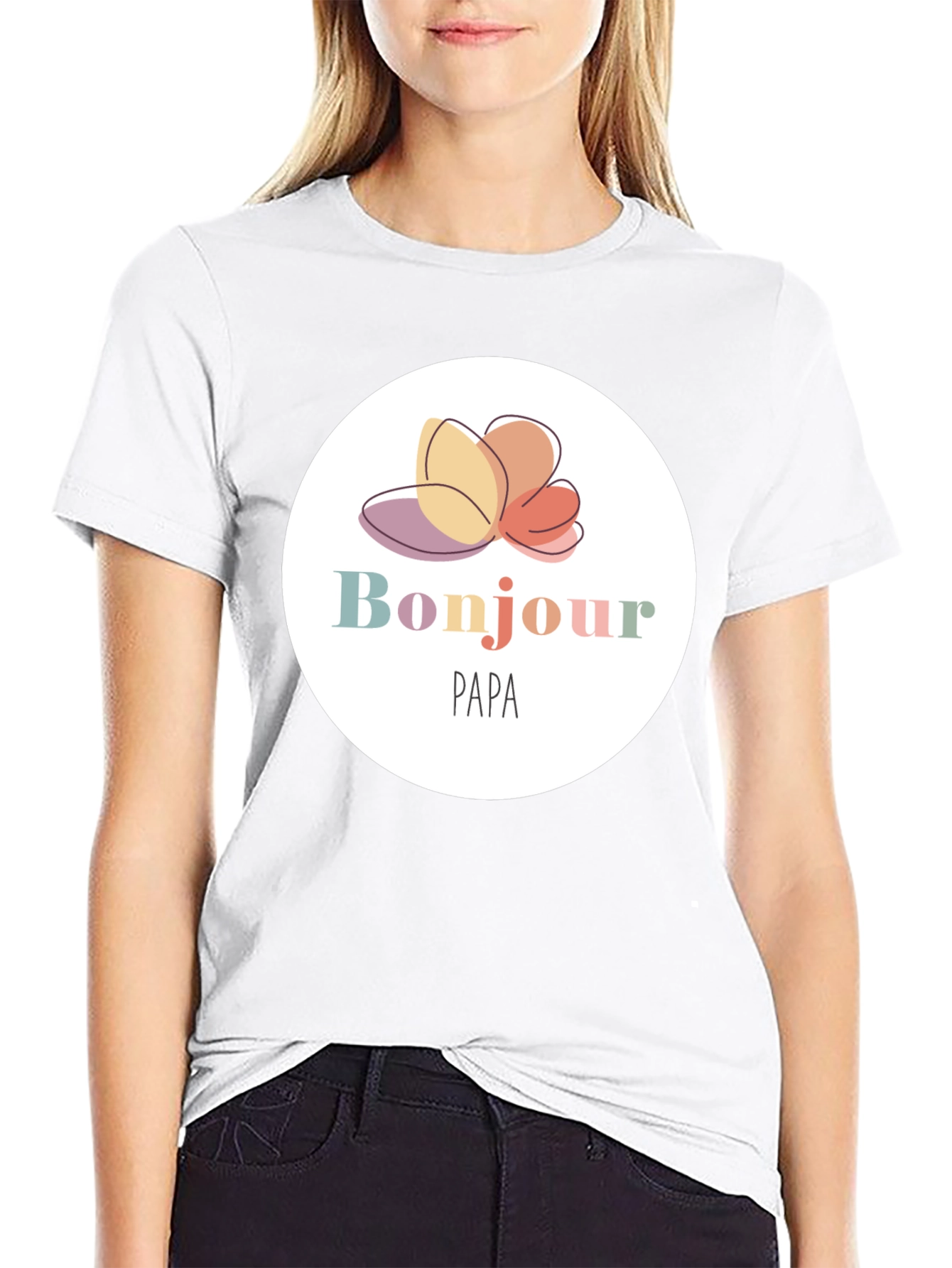 Bonjour Papa T-Shirt - Black Cotton Tee