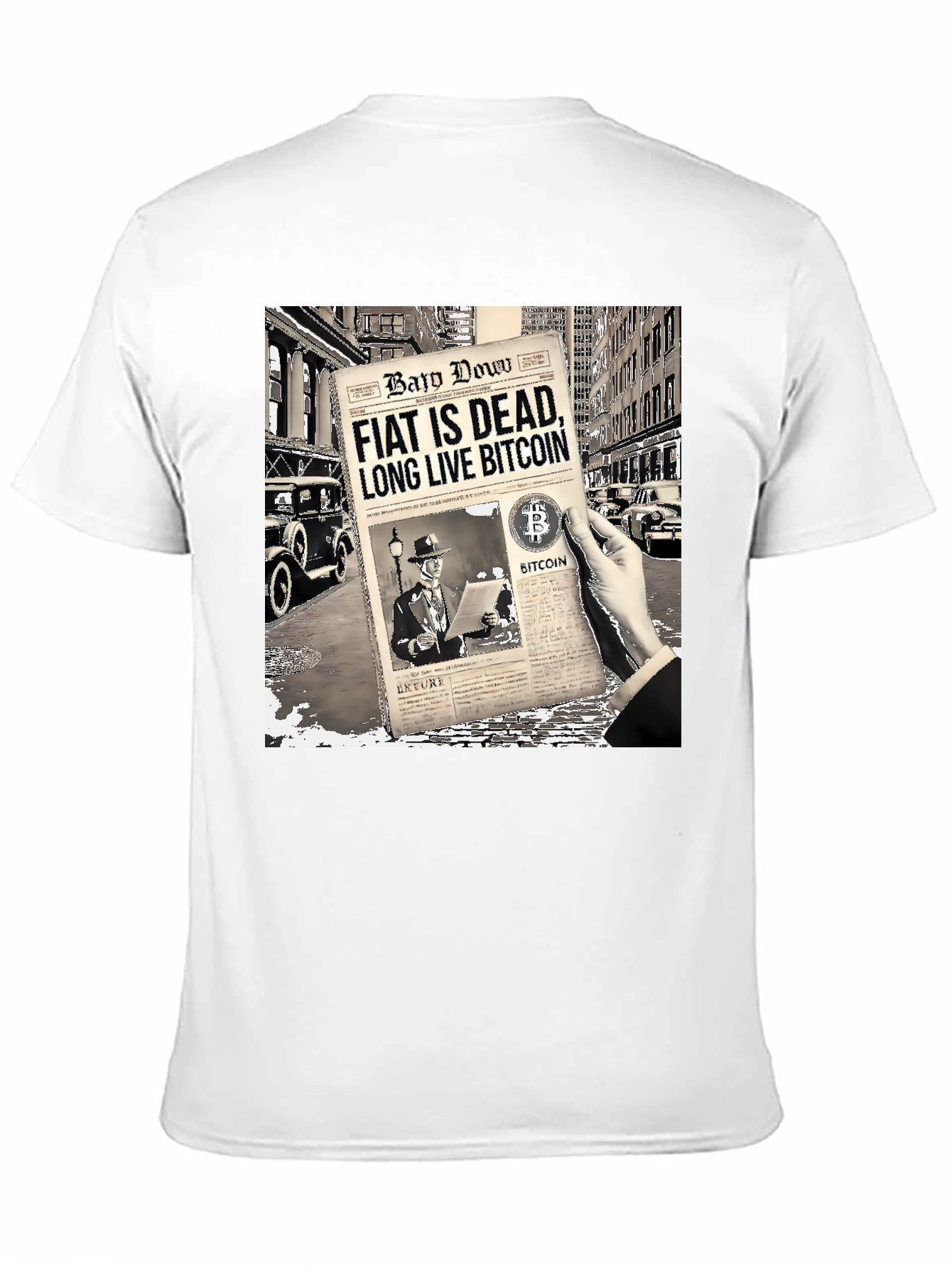 Bitcoin Newspaper Graphic T-Shirt