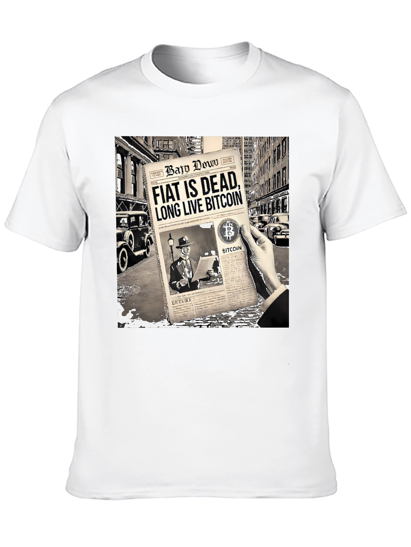 Bitcoin Newspaper Graphic T-Shirt
