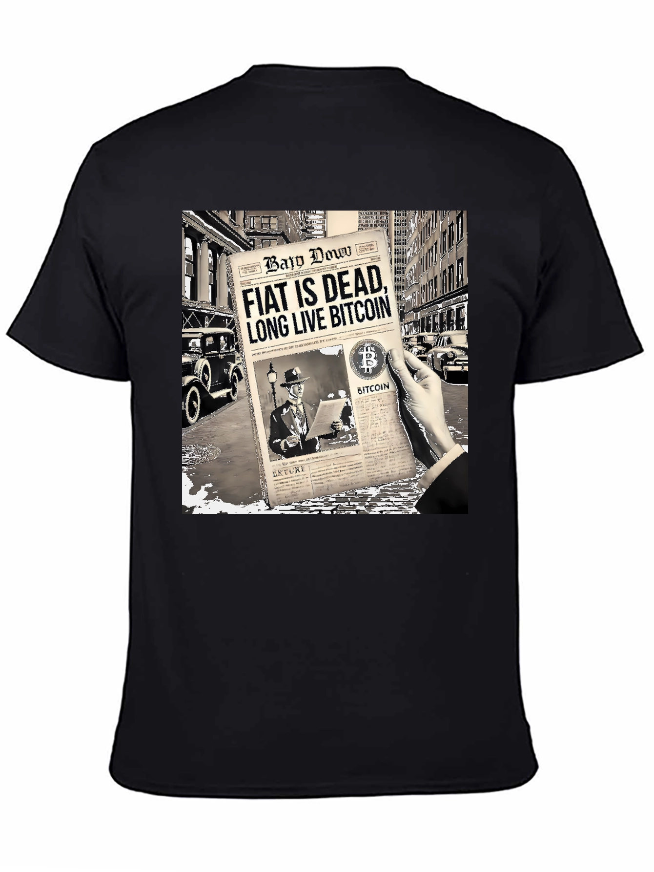 Bitcoin Newspaper Graphic T-Shirt