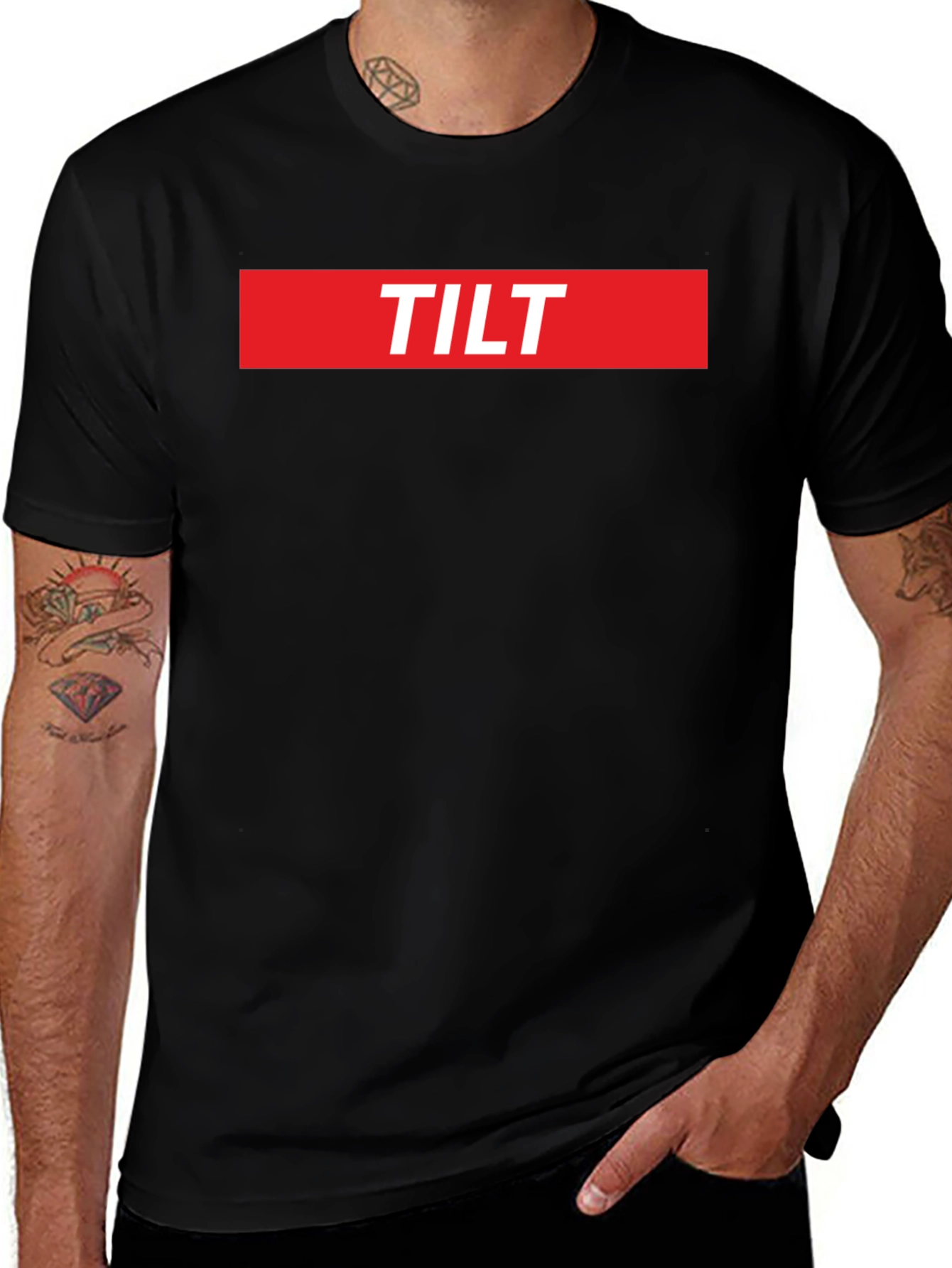 TILT Graphic T-Shirt - Bold Red & Black Design