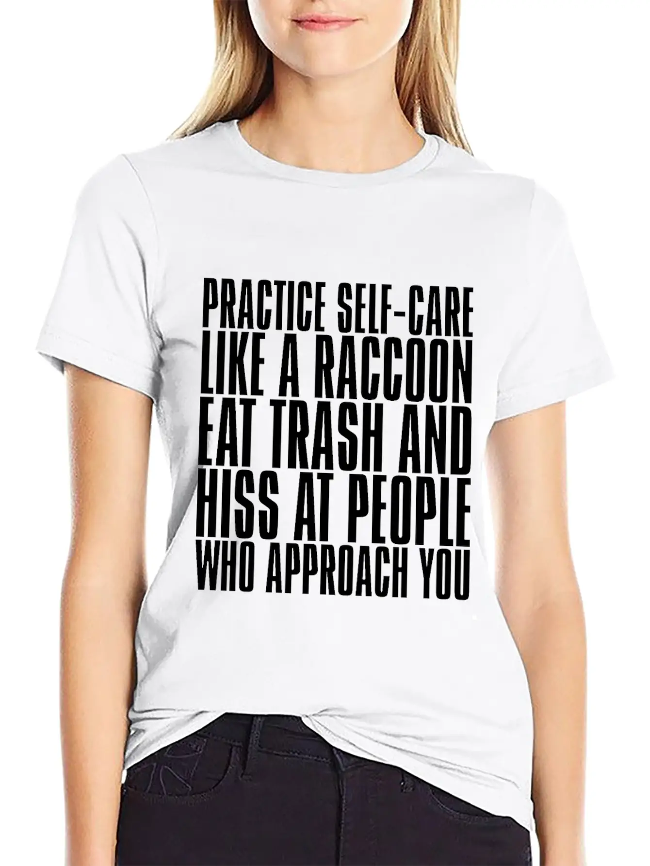 Practice Self-Care Like A Raccoon Unisex Casual T-Shirt – Clean Design For Daily Comfort