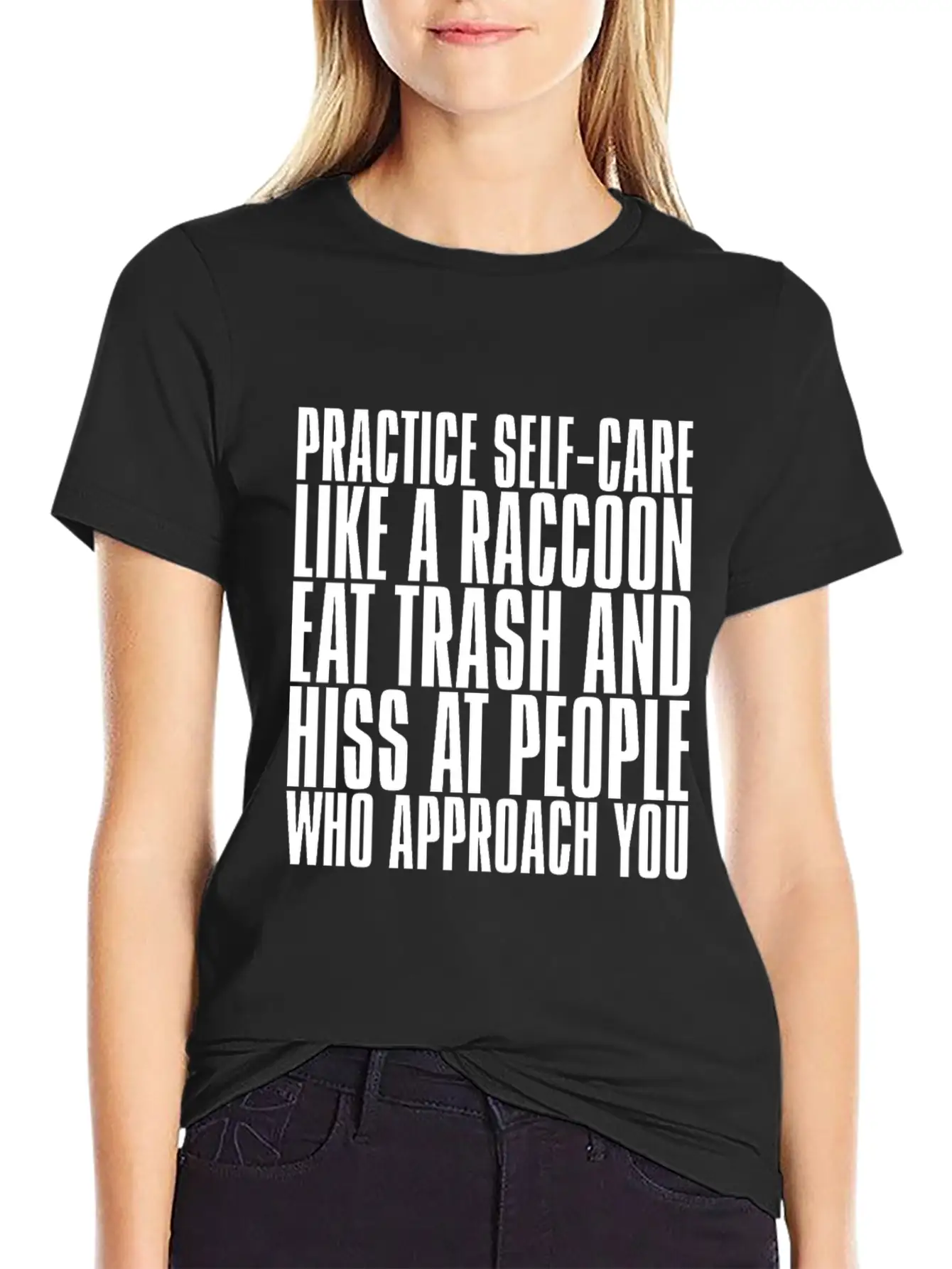 Practice Self-Care Like A Raccoon Unisex Casual T-Shirt – Clean Design For Daily Comfort