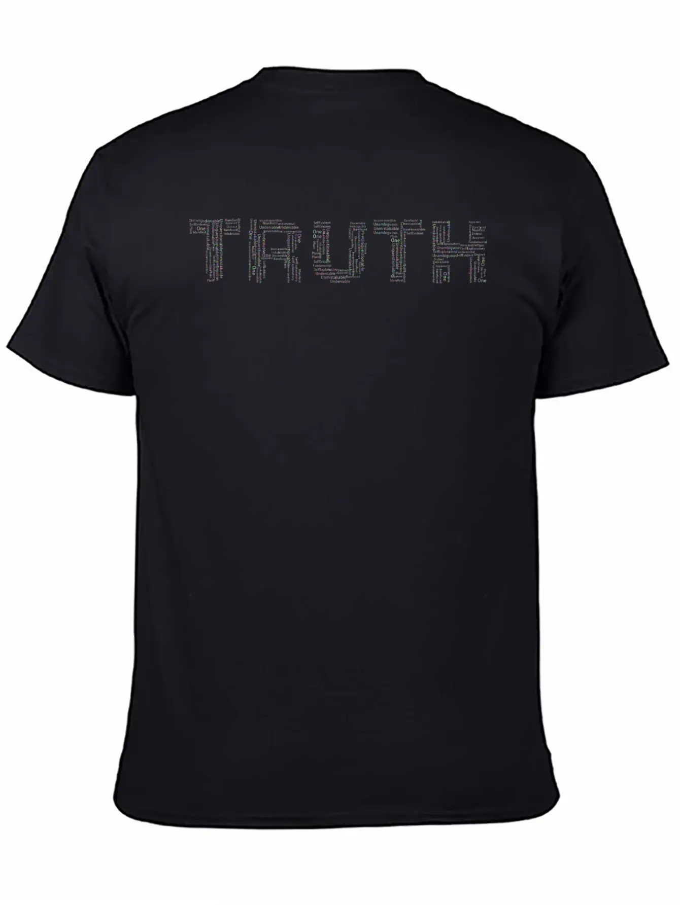 Prismatic Truth Word Cloud No Background Unisex Casual T-Shirt – Clean Design For Daily Comfort