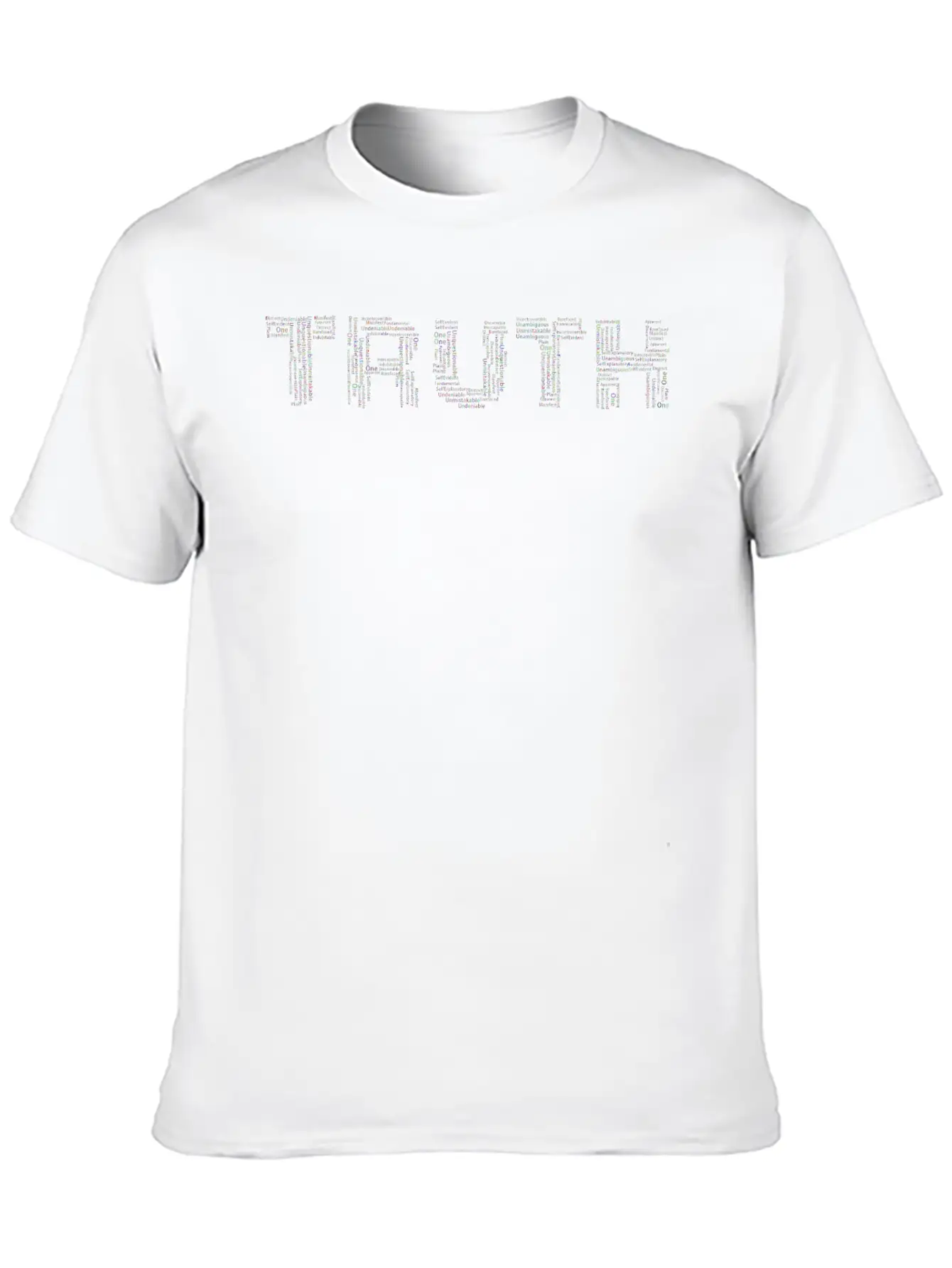 Prismatic Truth Word Cloud No Background Unisex Casual T-Shirt – Clean Design For Daily Comfort