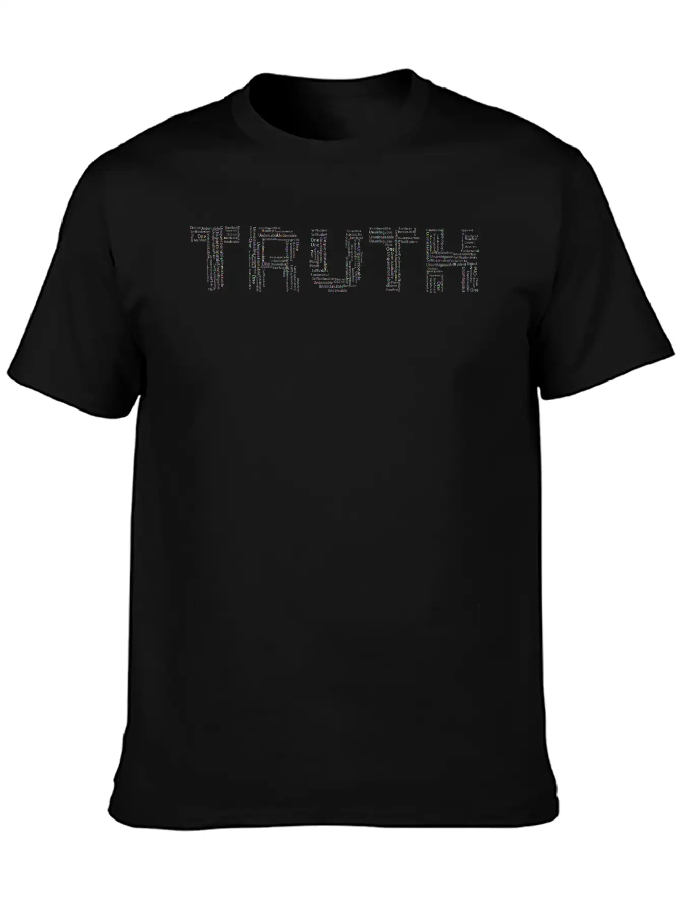 Prismatic Truth Word Cloud No Background Unisex Casual T-Shirt – Clean Design For Daily Comfort